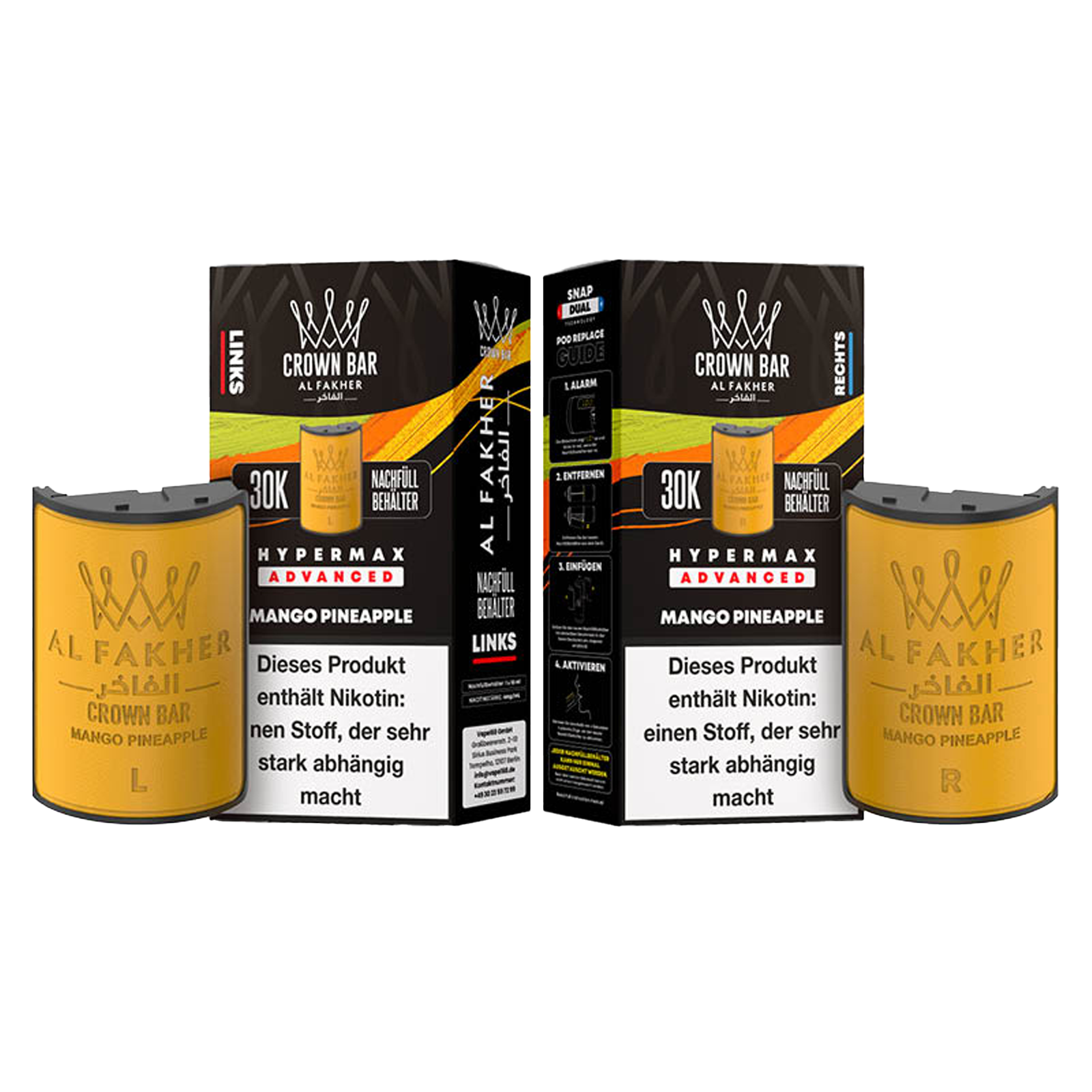 Al Fakher - Crown Bar - Hypermax - Advanced - 30K - Mango Pineapple 3