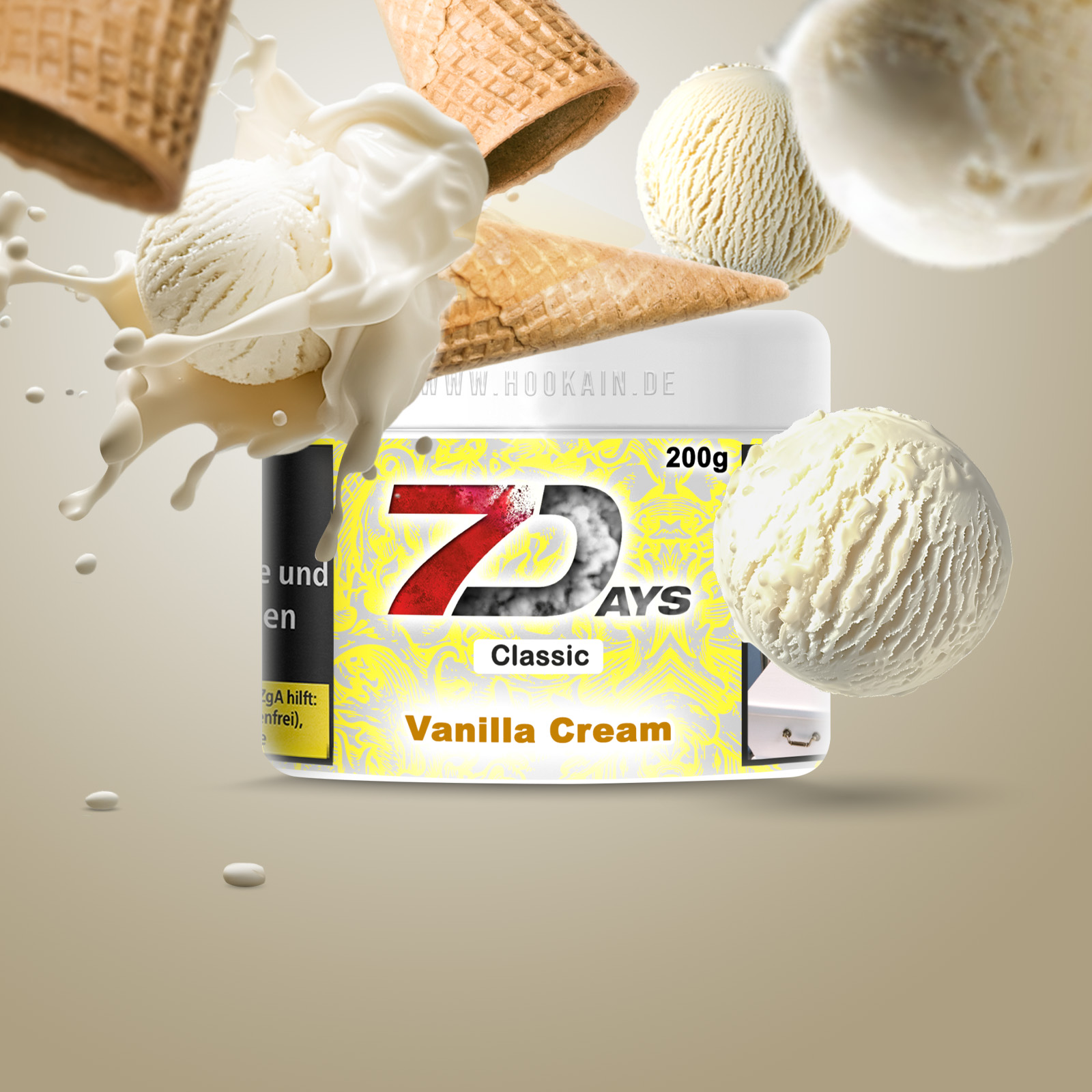 7Days Vanilla Cream Shishatabak &ndash; Cremige Vanille 1
