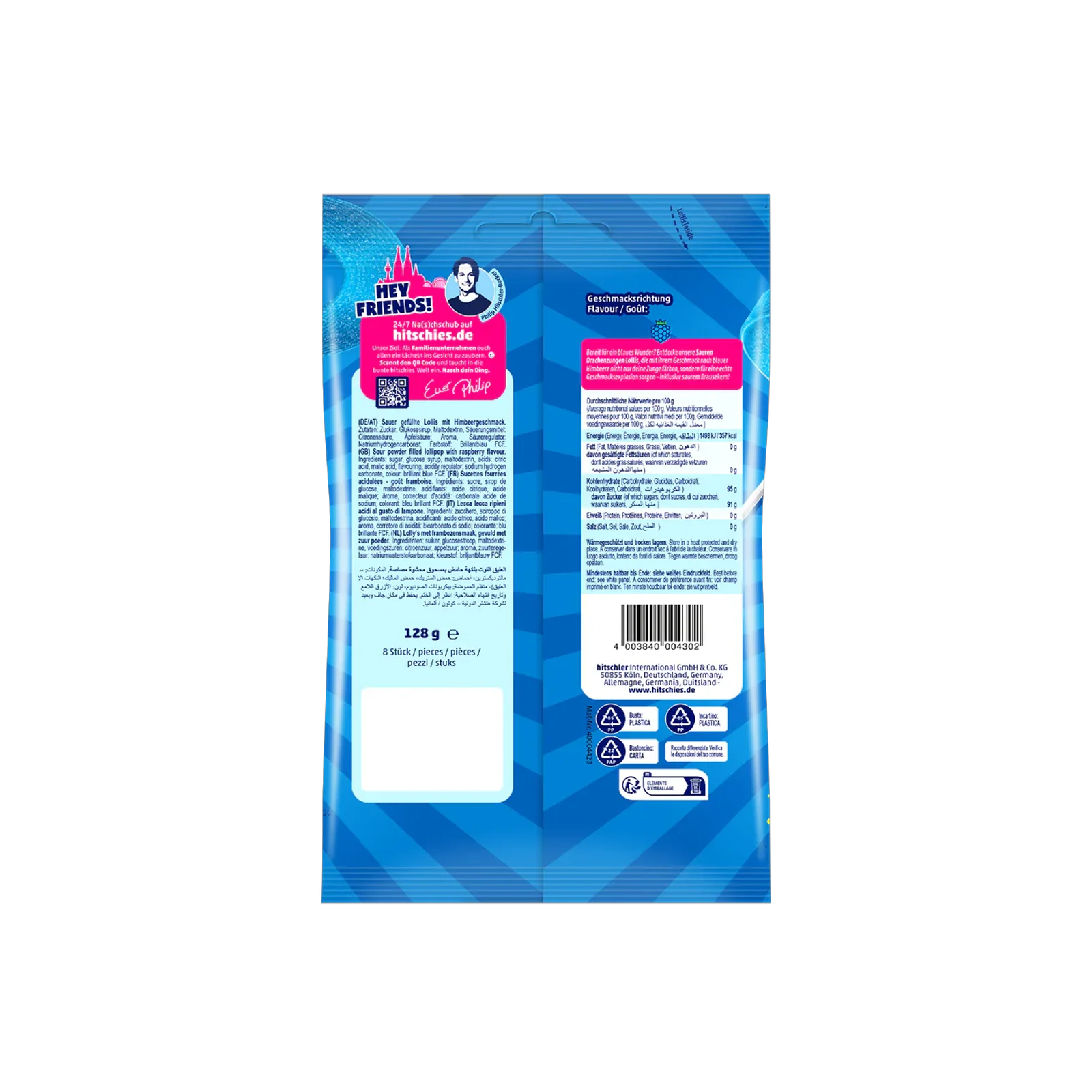 Hitschies - Saure Drachenzungen - Lollis - Blau 3