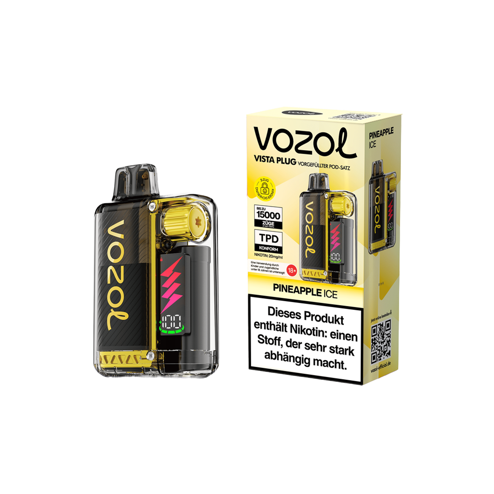 Vozol Vista Plug Pineapple Ice Starterkit – 15.000 Züge | Fruchtig
