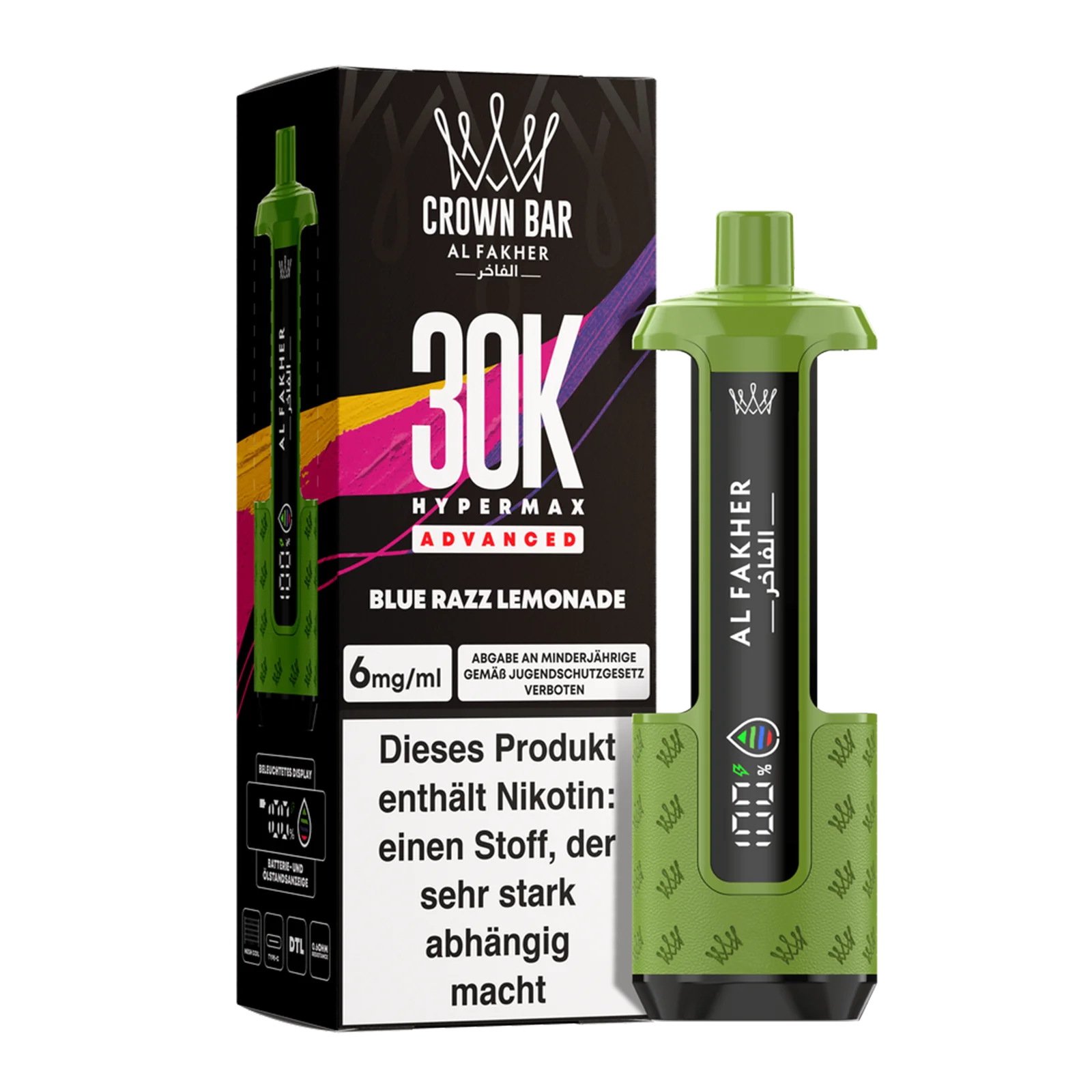 Al Fakher - Crown Bar - Hypermax - Advanced - 30K - Blue Razz Lemonade 2