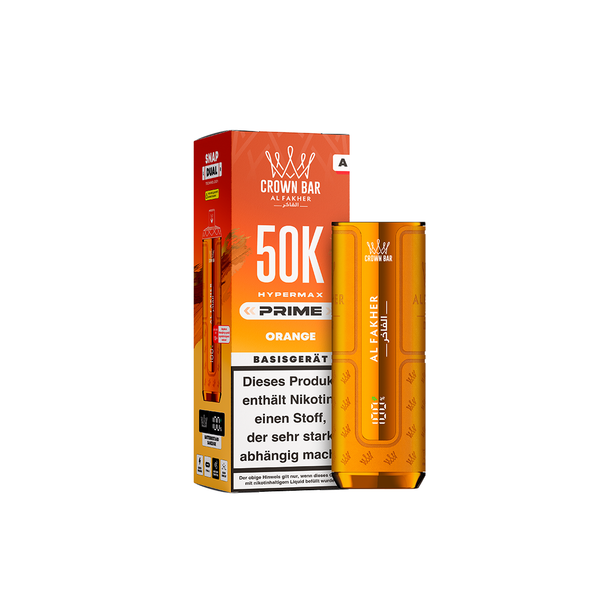 Al Fakher- Hypermax - Prime - 50K - Basisger&auml;t - Orange 1