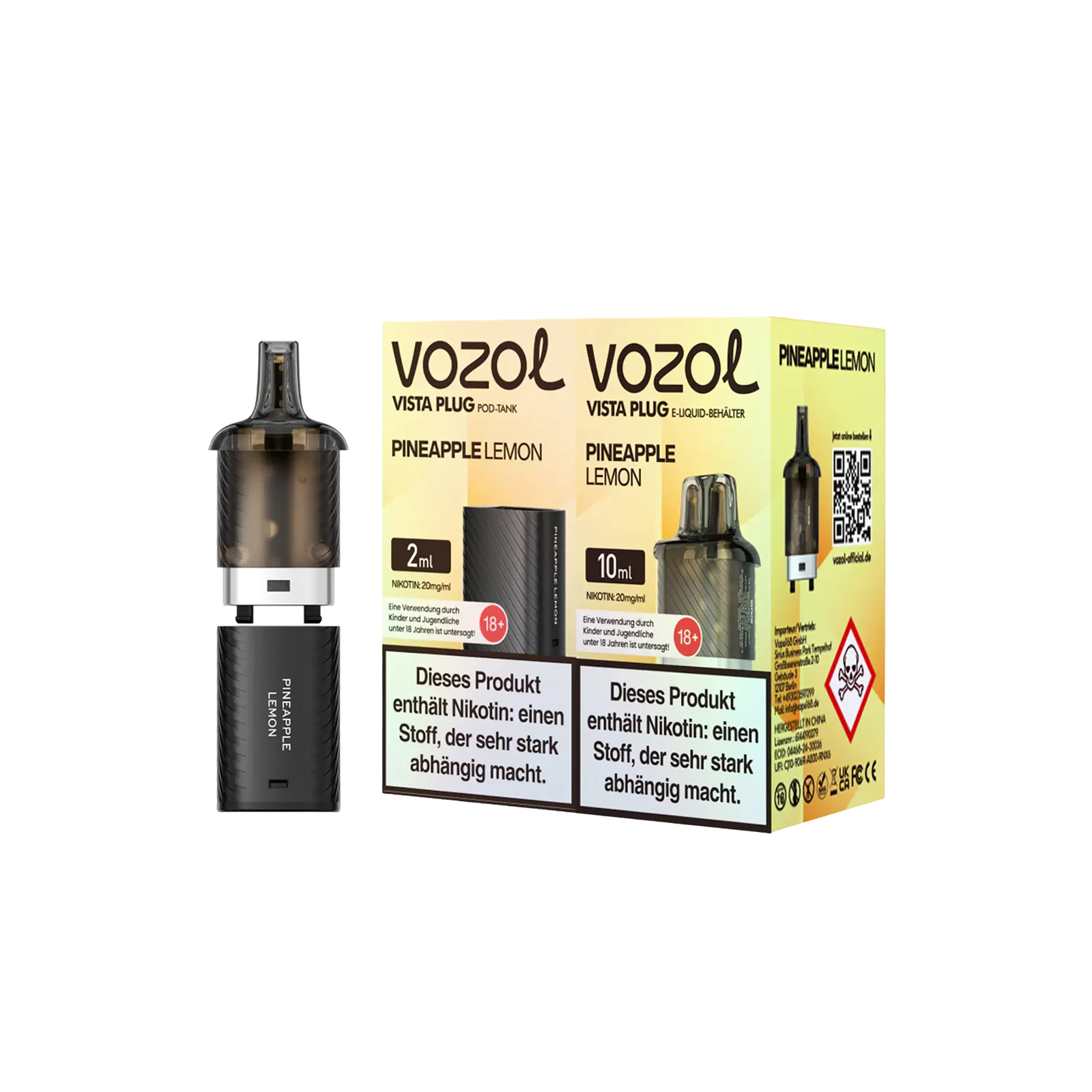 Vozol Vista Plug Pineapple Lemon 10 + 2 ml Pod-Bundle – 15.000 Züge