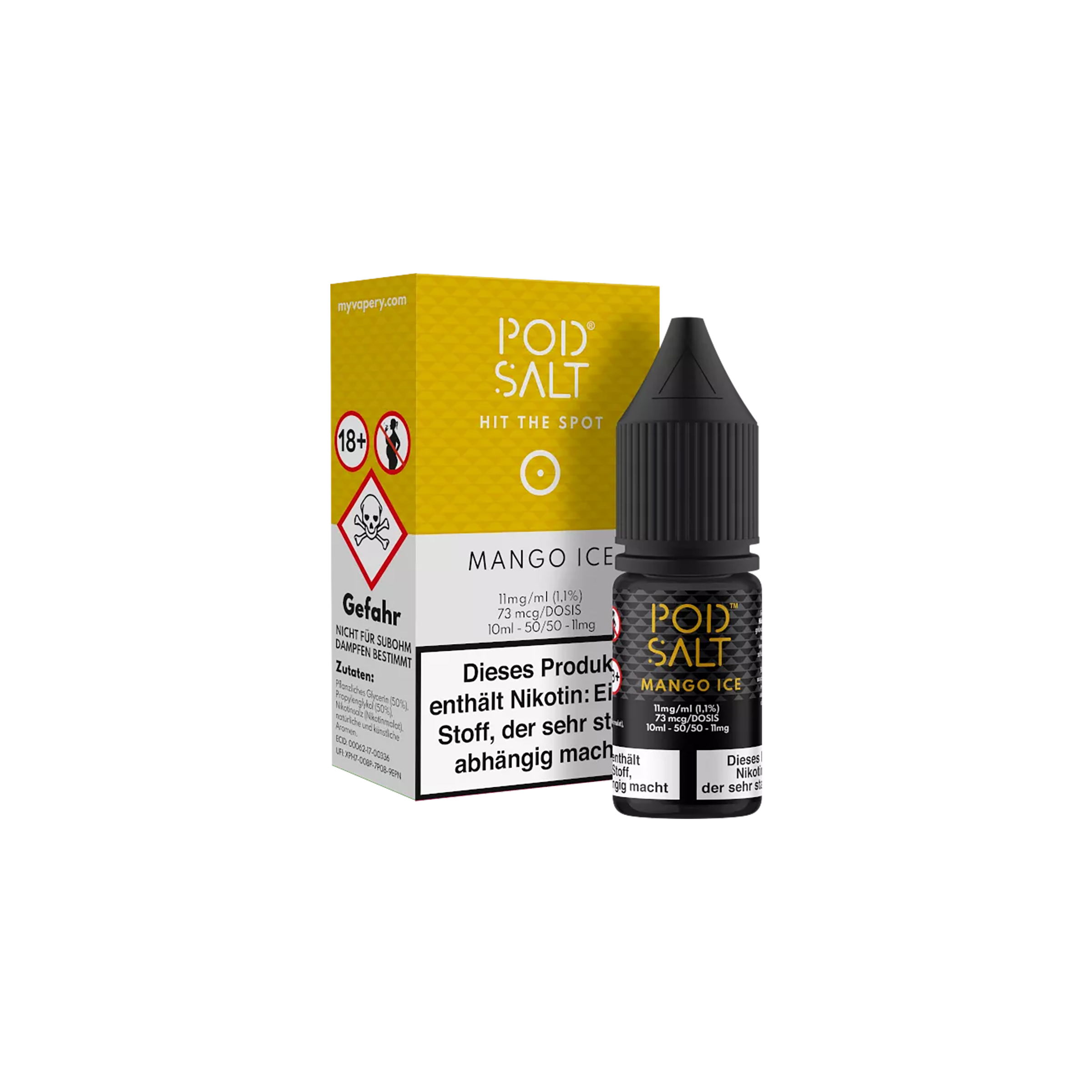 Pod Salt - E-Liquid - NicSalt - Mango Ice - 10 ml - 11 mg