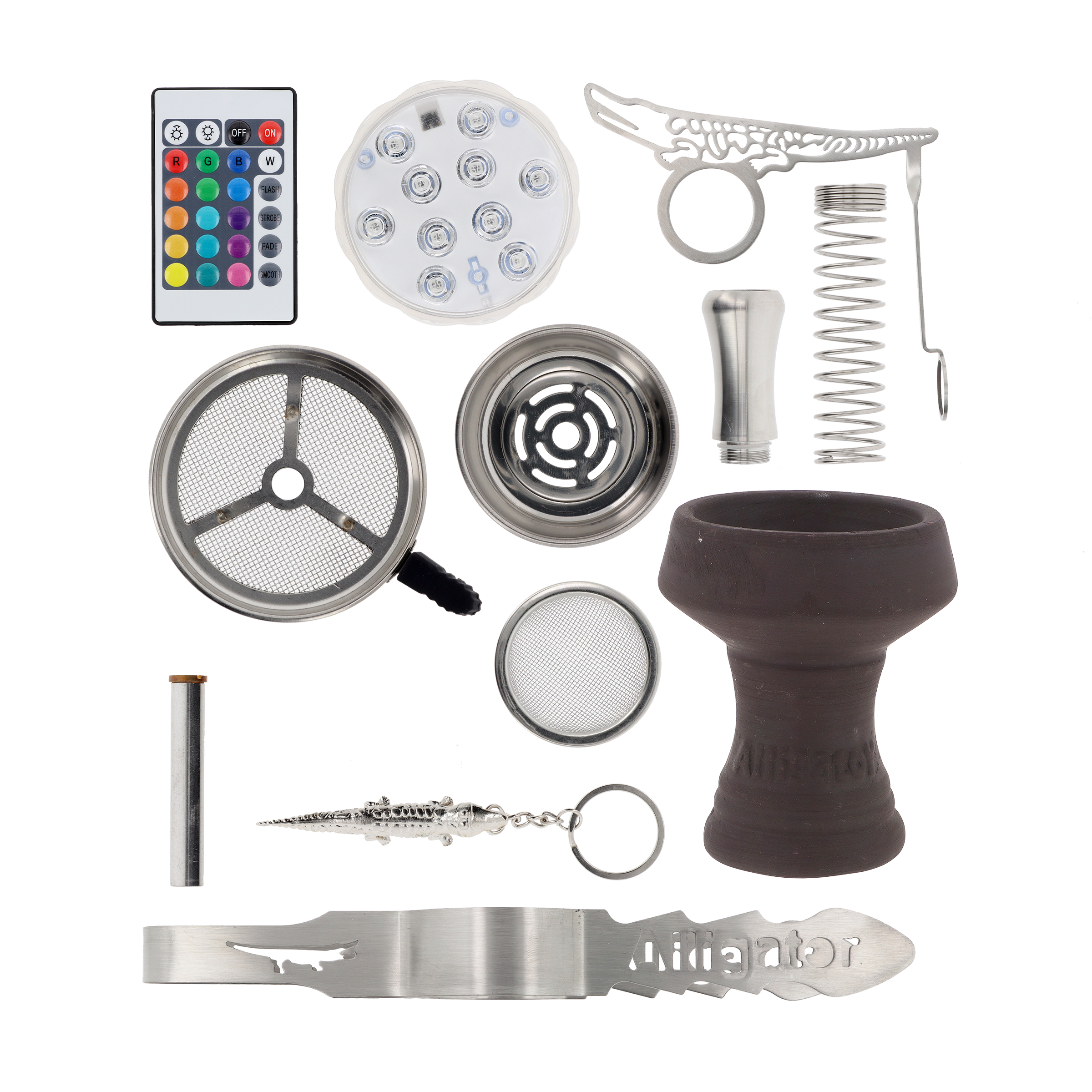 Alligator Edelstahl Shisha-Set Bingo Blau | Shisha kaufen 4