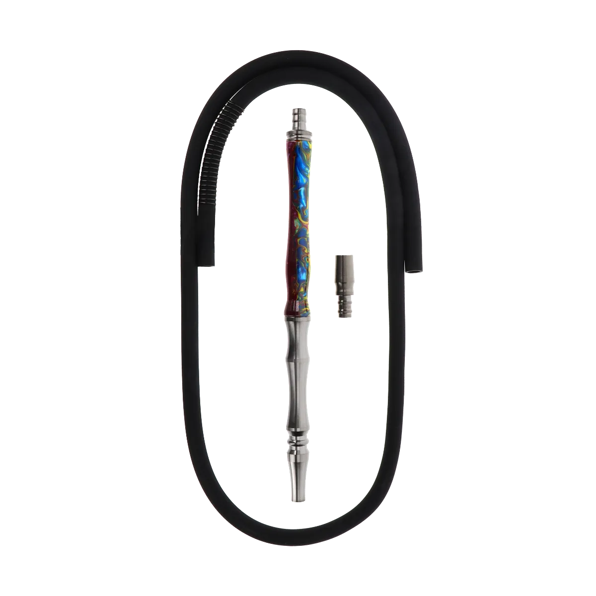 Invi Recursion Schlauchset Edelstahl 18/8 Gun Metal Blau Gelb Lila