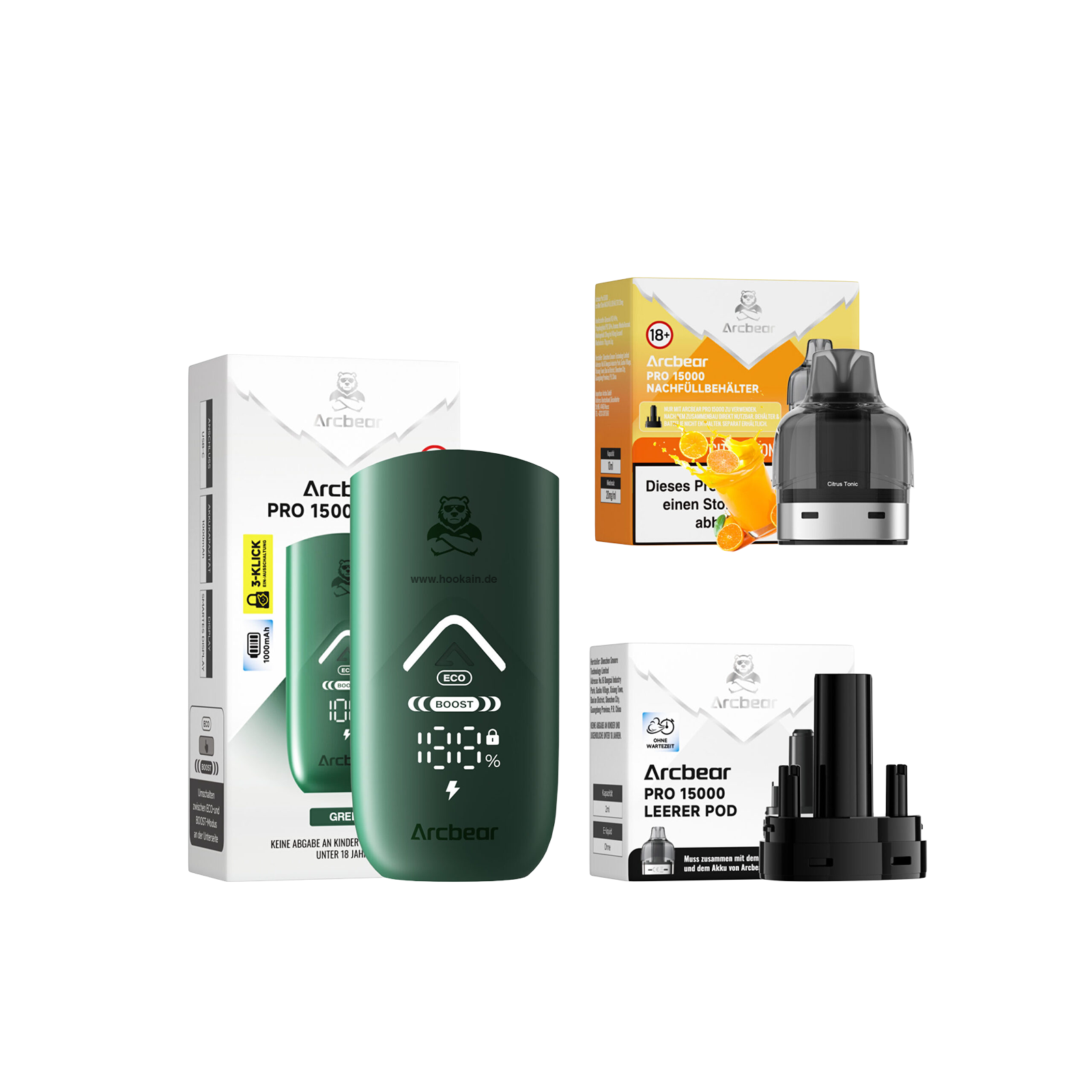 Arcbear Citrus Tonic Starter Kit 10ml E-Zigarette – 15000 Puffs