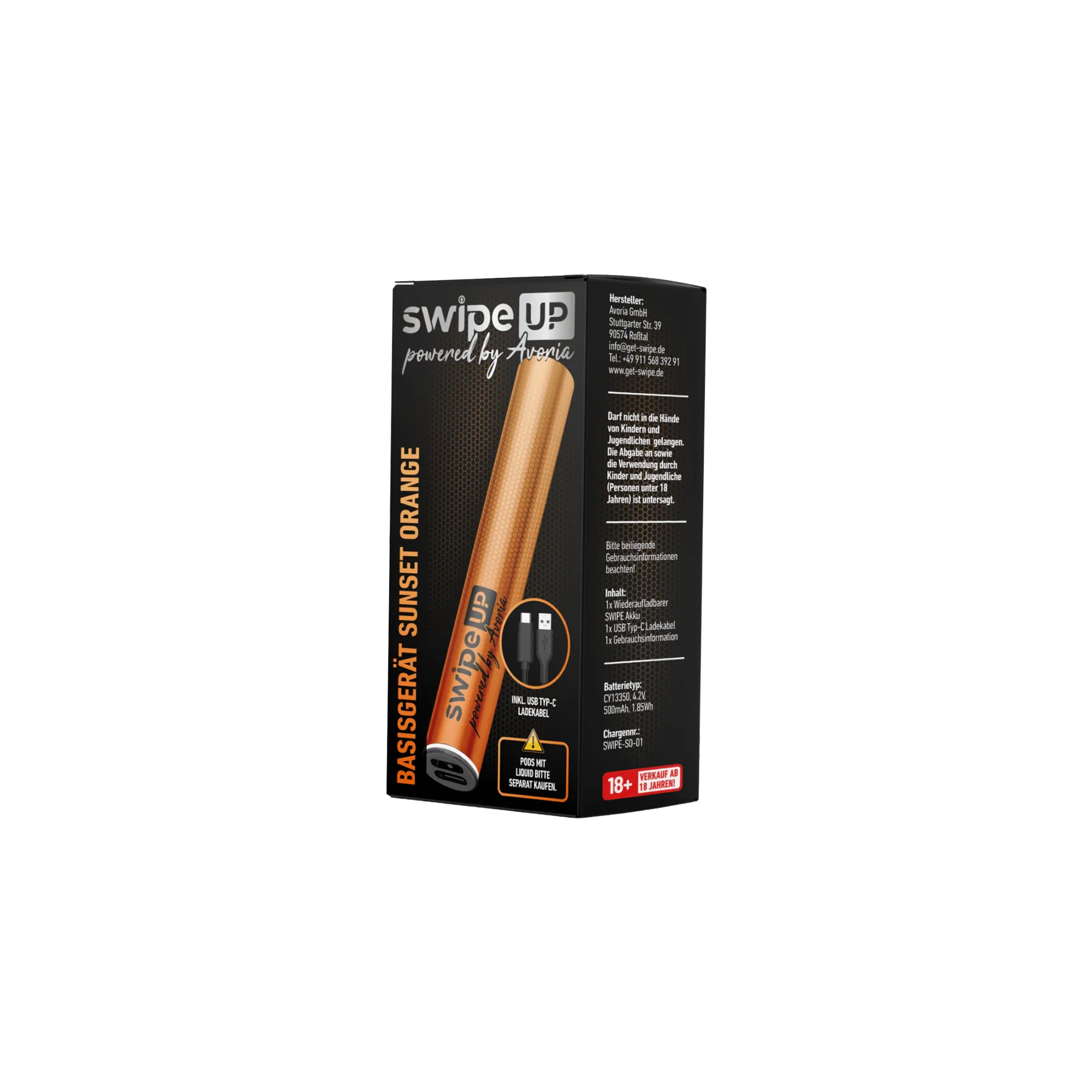 Swipe Up Prefilled Pod System Basisgerät Sunset Orange von Avoria kaufen 2