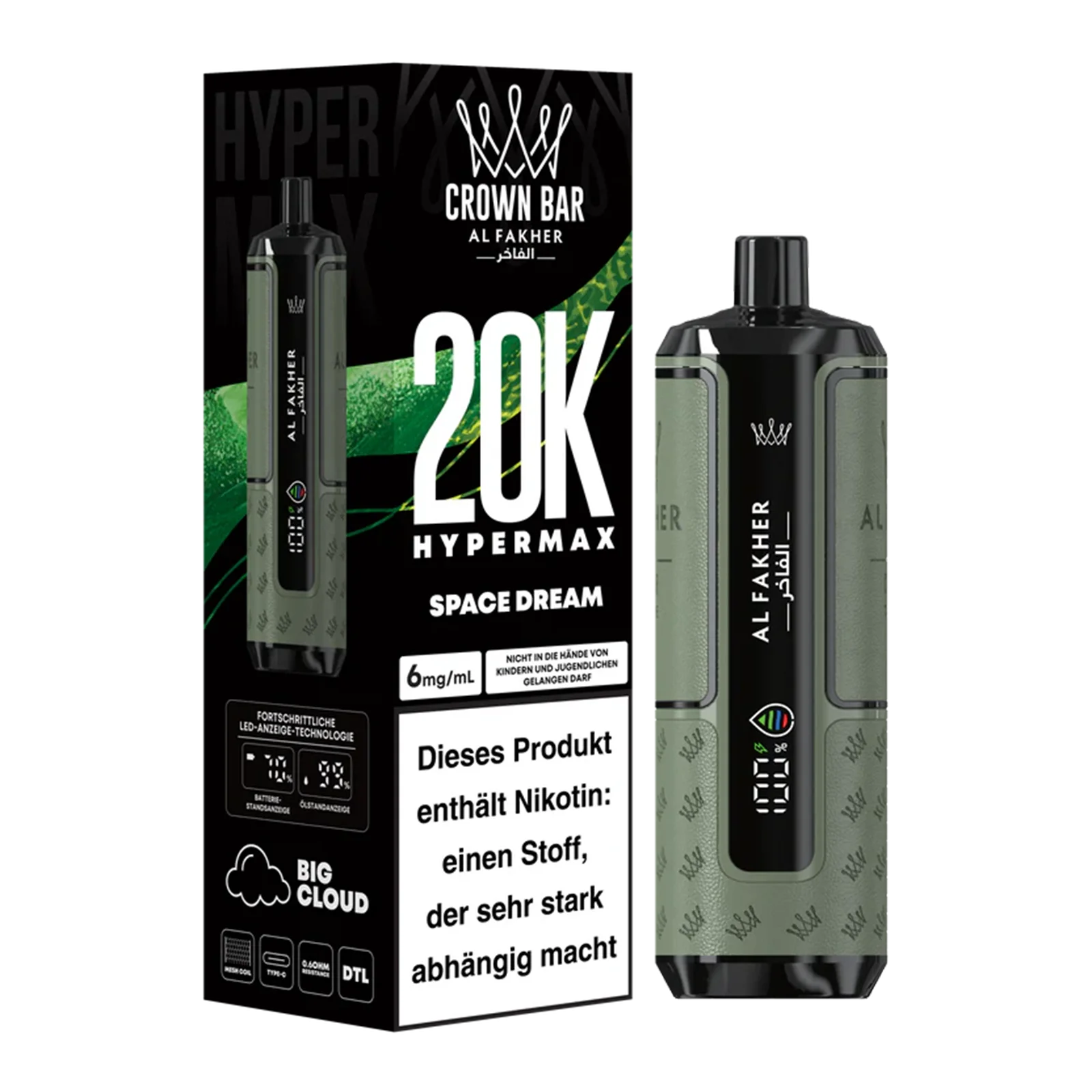 Al Fakher - Crown Bar - Hypermax - 20k - Space Dream 2