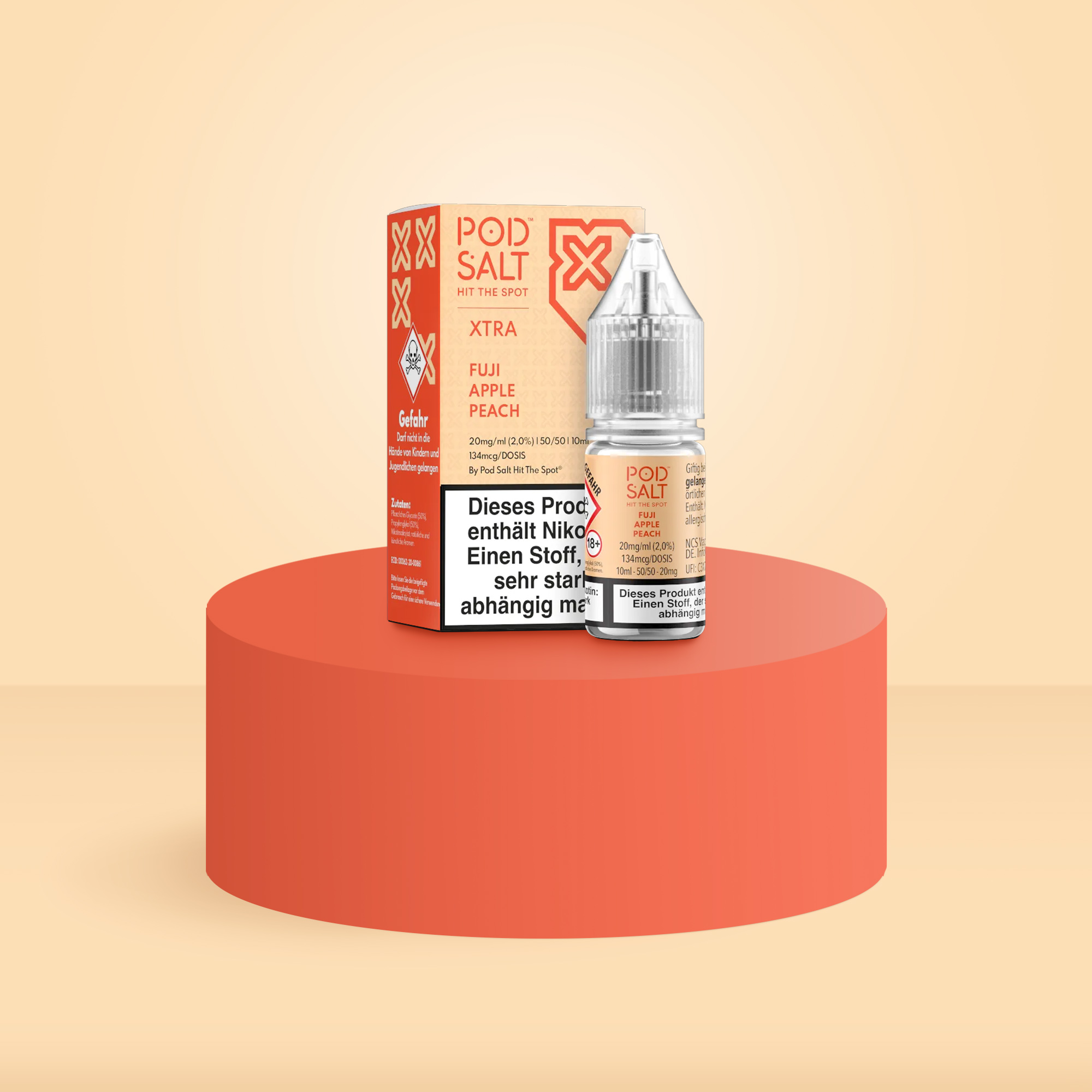 Pod Salt Xtra Nikotinsalz E-Liquid Fuji Apple Peach 10 ml mit 20 mg g&uuml;nstig bestellen 1