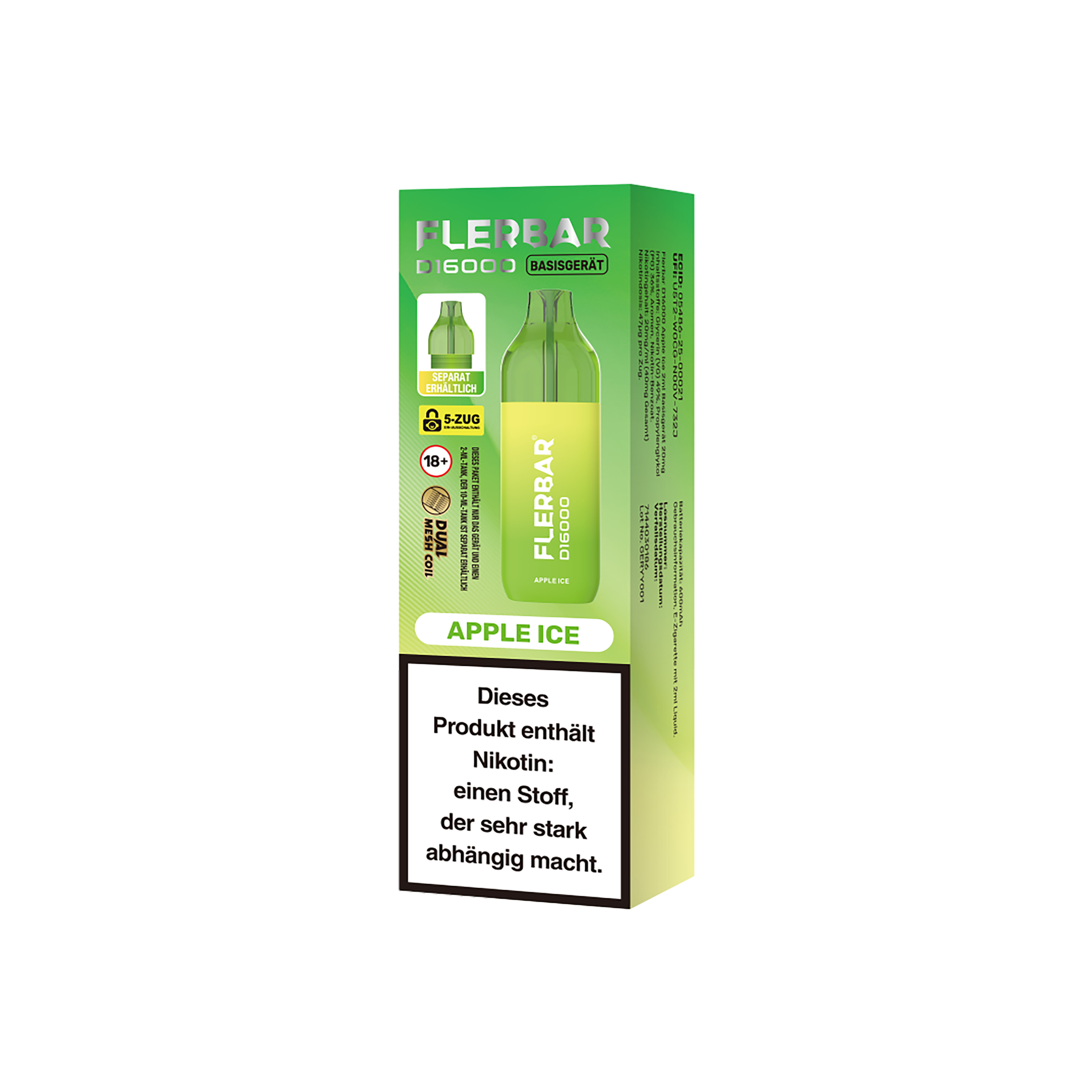 Flerbar D16000 Apple Ice 12ml E-Zigarette – 16000 Puffs 3