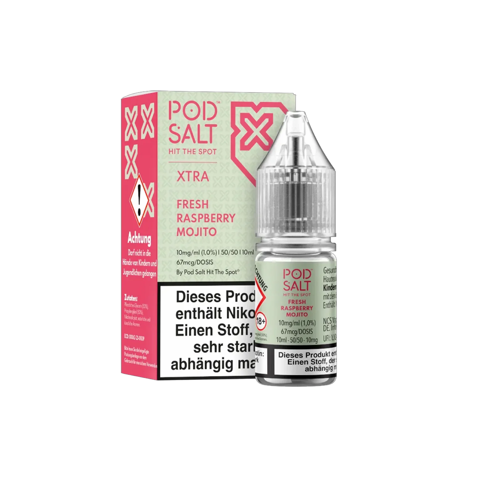 Pod Salt Xtra - E-Liquid - Nicotine Salt - Fresh Rasperry Mojito - 10 ml - 10 mg