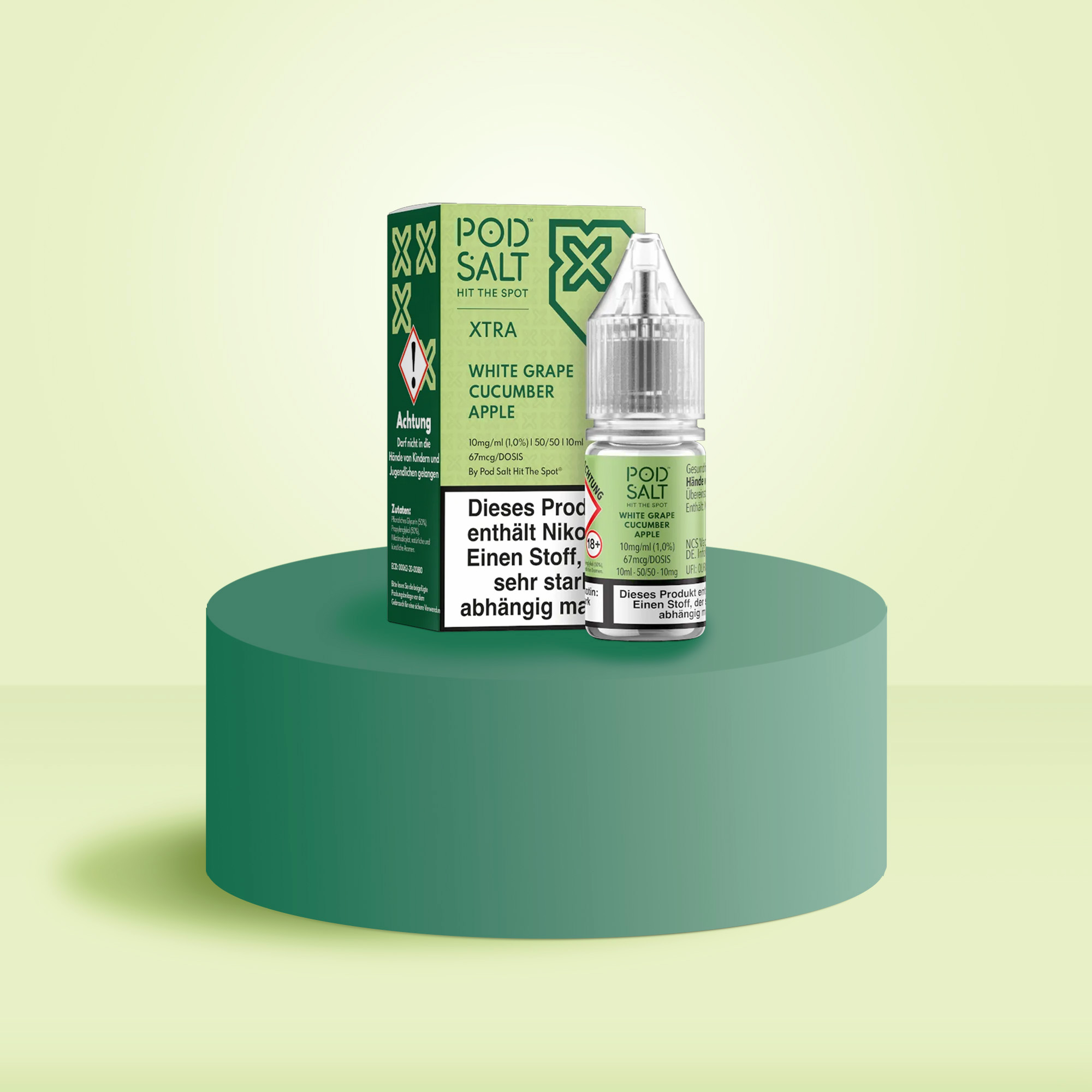 Pod Salt Xtra Nikotinsalz E-Liquid White Grape Cucumber Apple 10 ml mit 10 mg g&uuml;nstig bestellen 1
