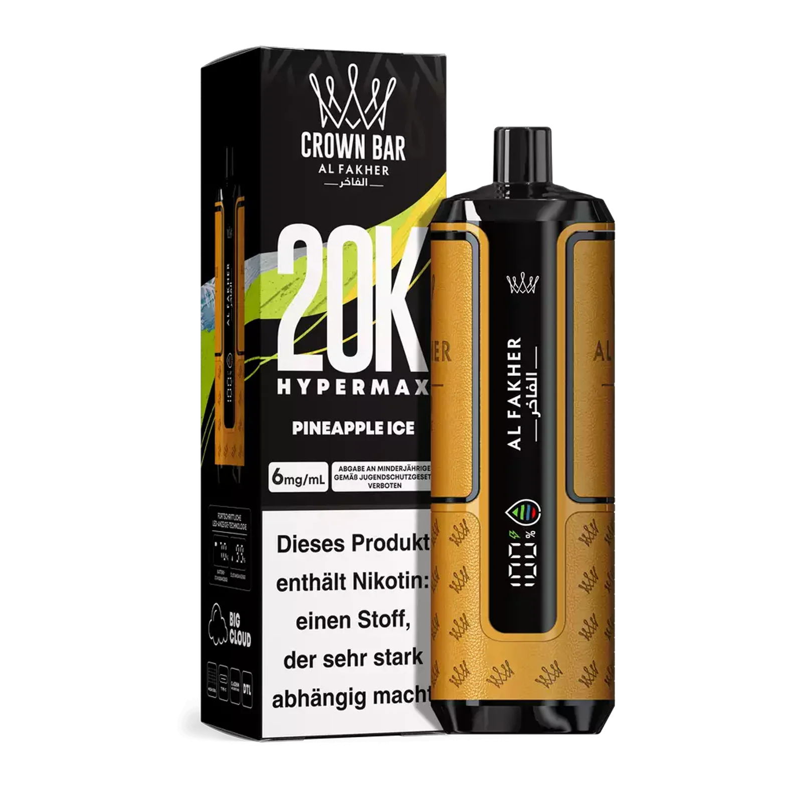 Al Fakher - Crown Bar - Hypermax - 20k - Pineapple Ice 1