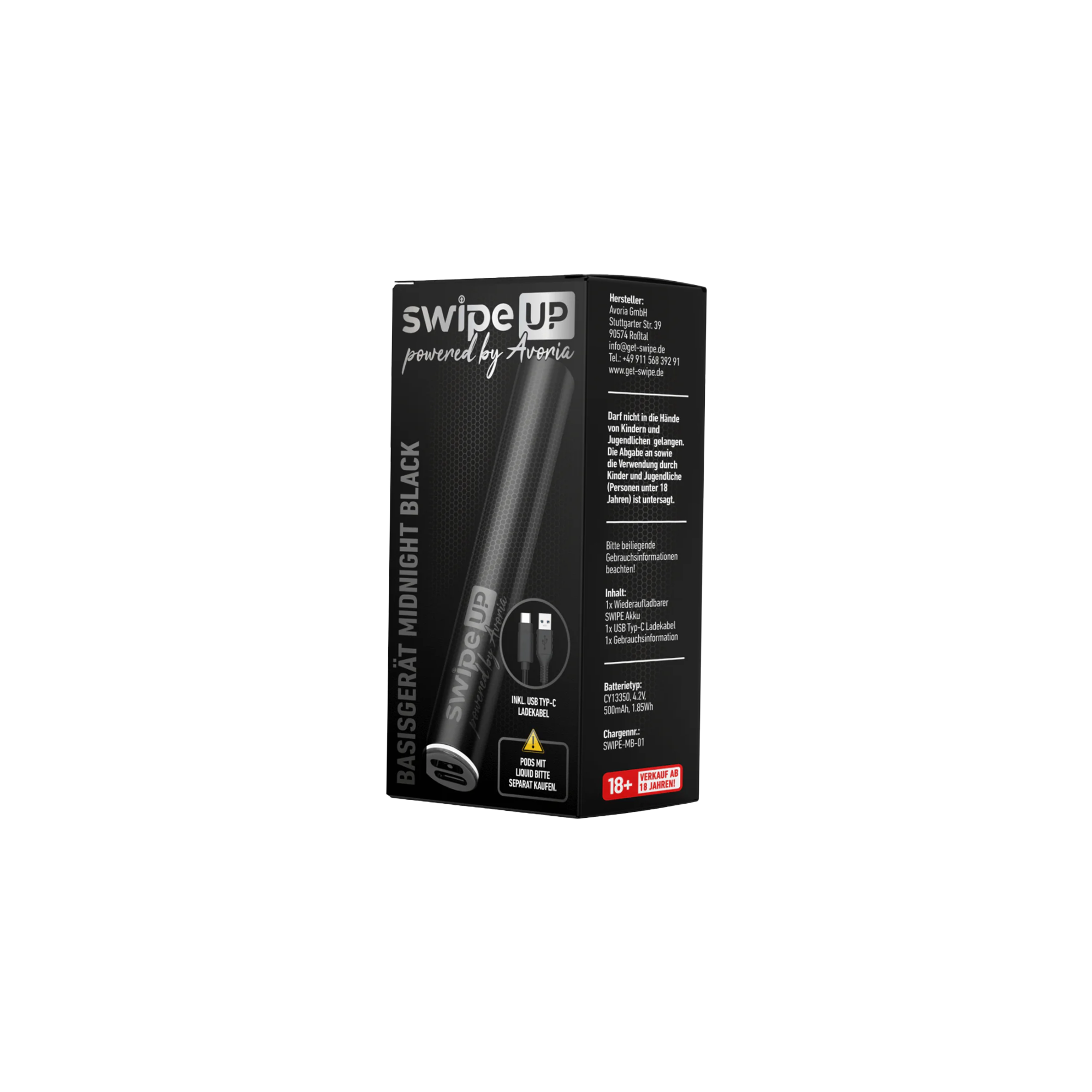 Swipe Up Prefilled Pod System Basisgerät Midnight Black von Avoria kaufen 2