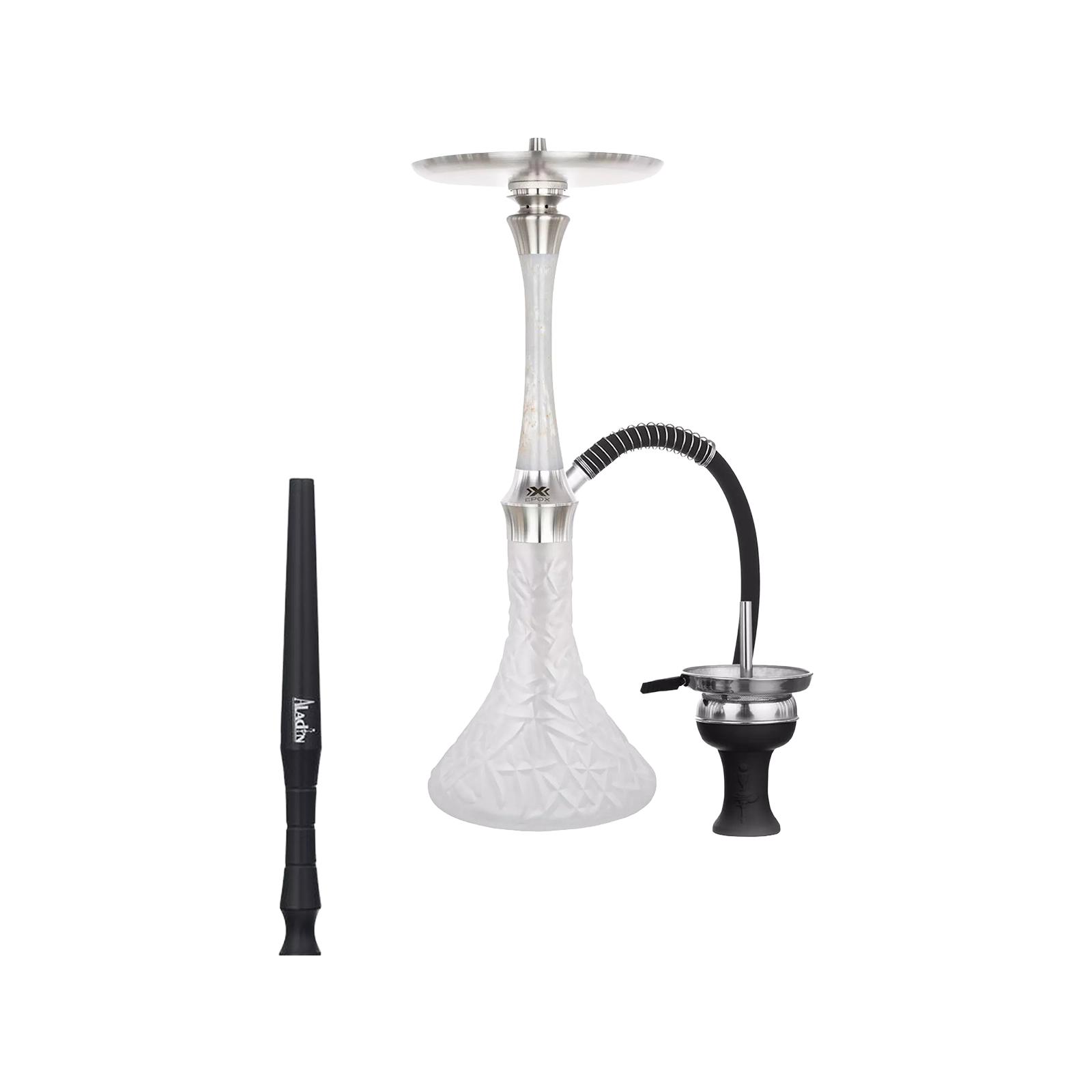 Aladin Epox 580 Weiss-Silber 58 cm Wasserpfeife – Top-Zubehör 1