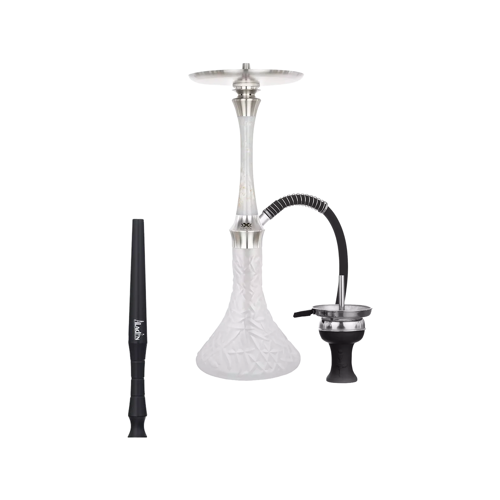 Aladin Epox 580 Weiss-Silber 58 cm Wasserpfeife – Top-Zubehör 1