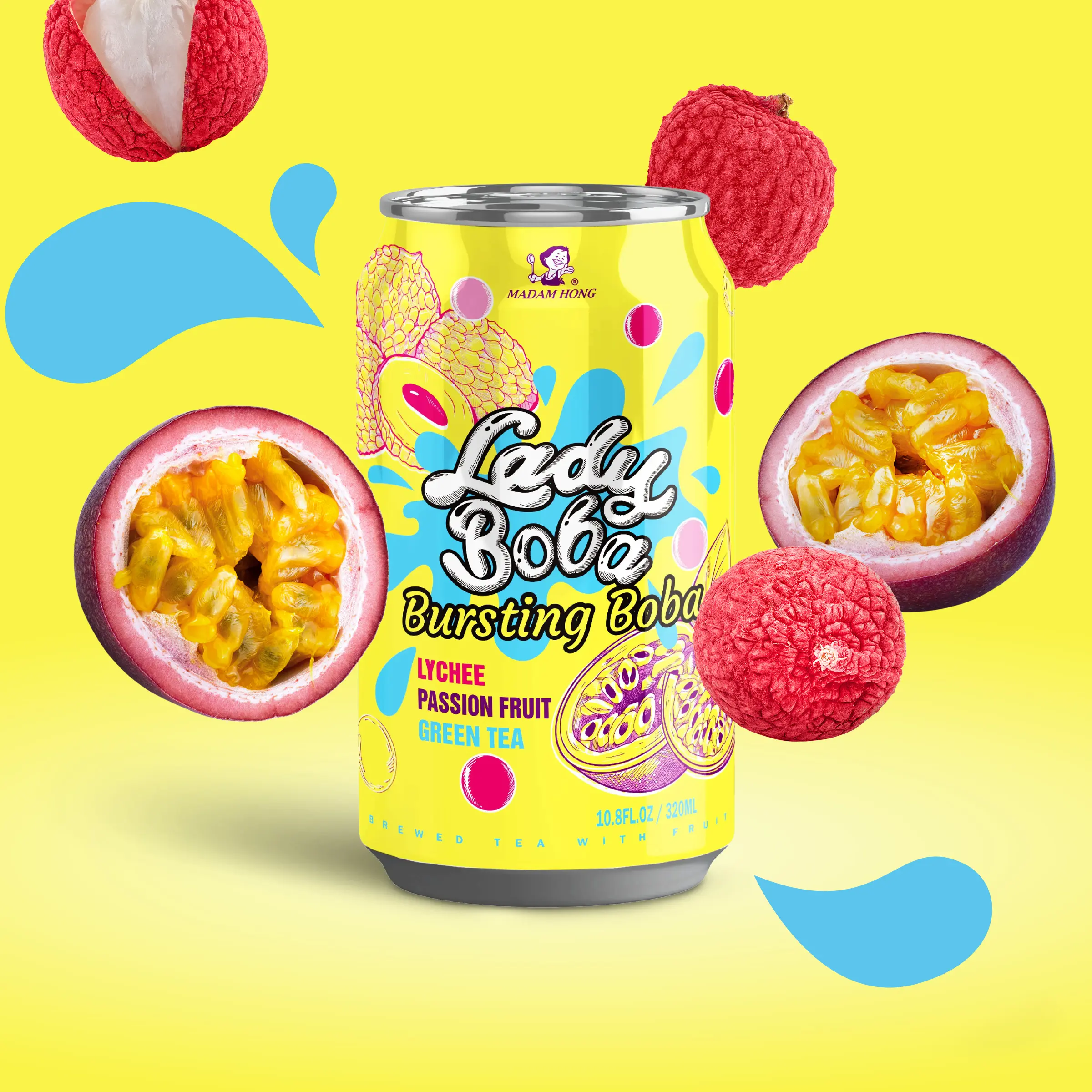 Lady Boba Lychee Passionfruit Green Tea 320 ml 1