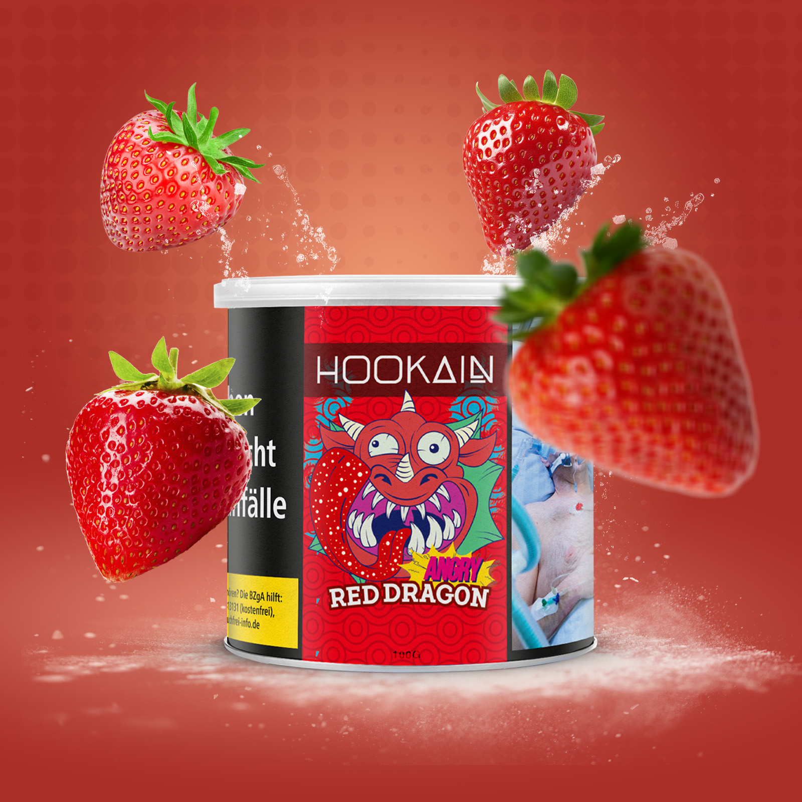 HOOKAIN Angry Red Dragon 100 g Shisha Tabak sauer fruchtig 1