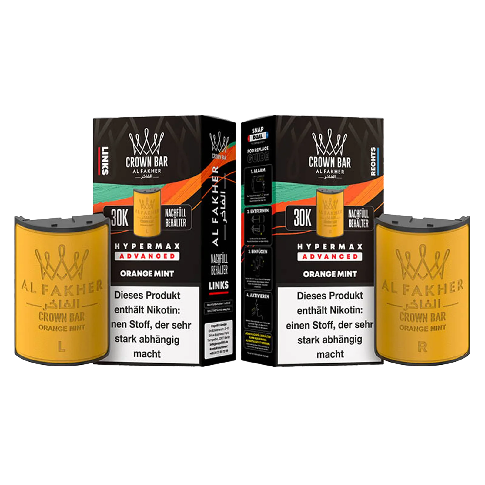 Al Fakher - Crown Bar - Hypermax - Advanced - 30K - Orange Mint 3 Al Fakher - Crown Bar - Hypermax - Advanced - 30K - Orange Mint 3