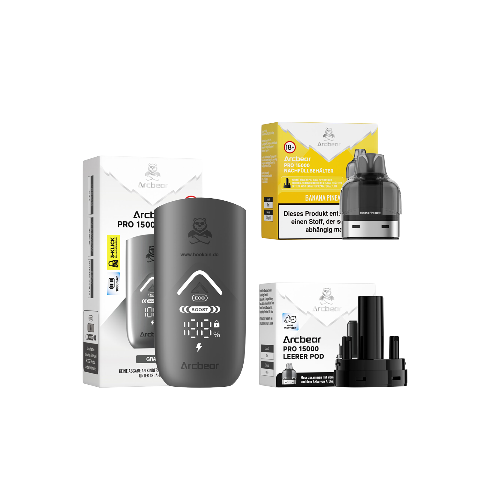Arcbear Banana Pineapple Starter Kit 10 ml E-Zigarette – bis 15.000 Züge