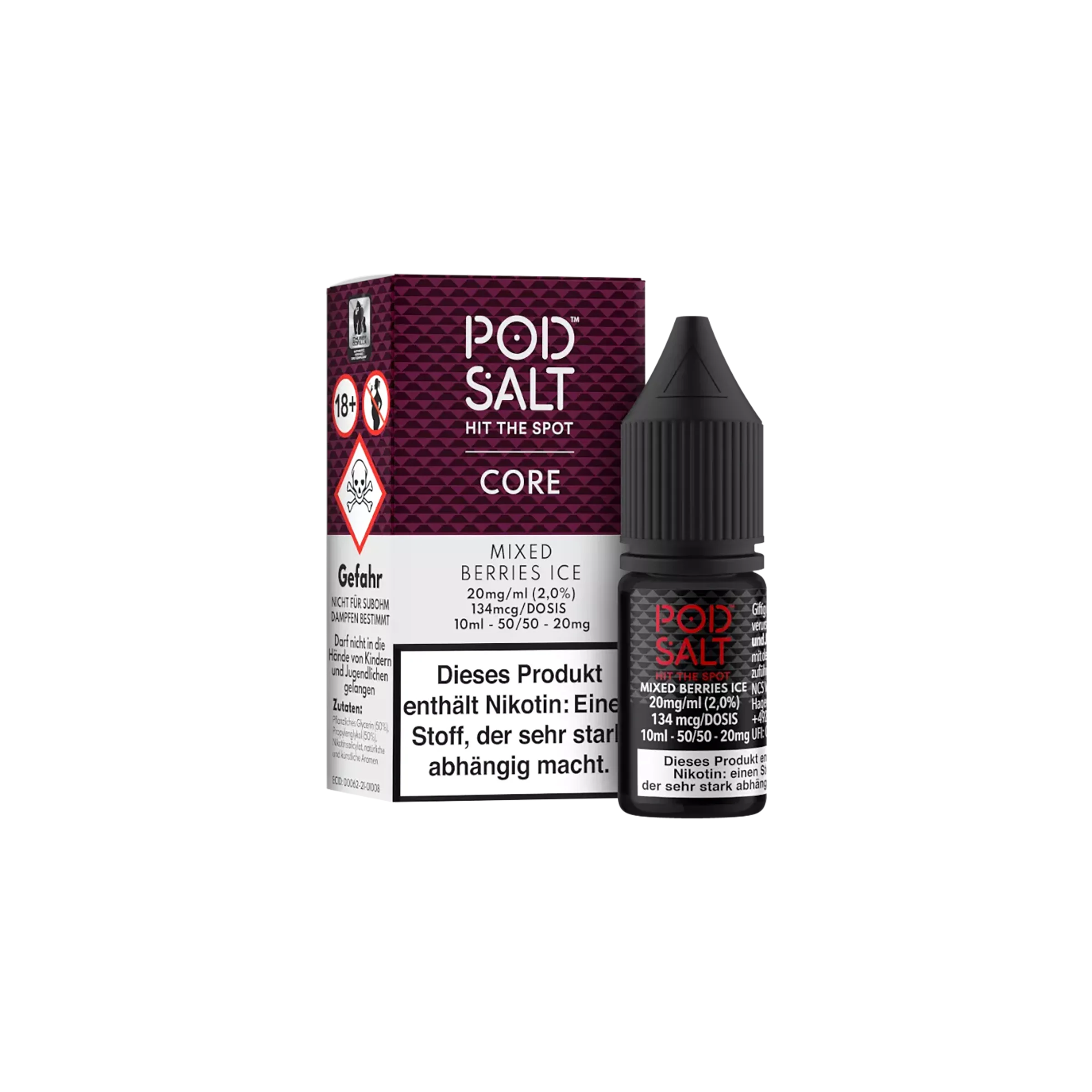 Pod Salt Core Liquid Mixed Berries Ice 10ml 20mg  Nikotinsalz