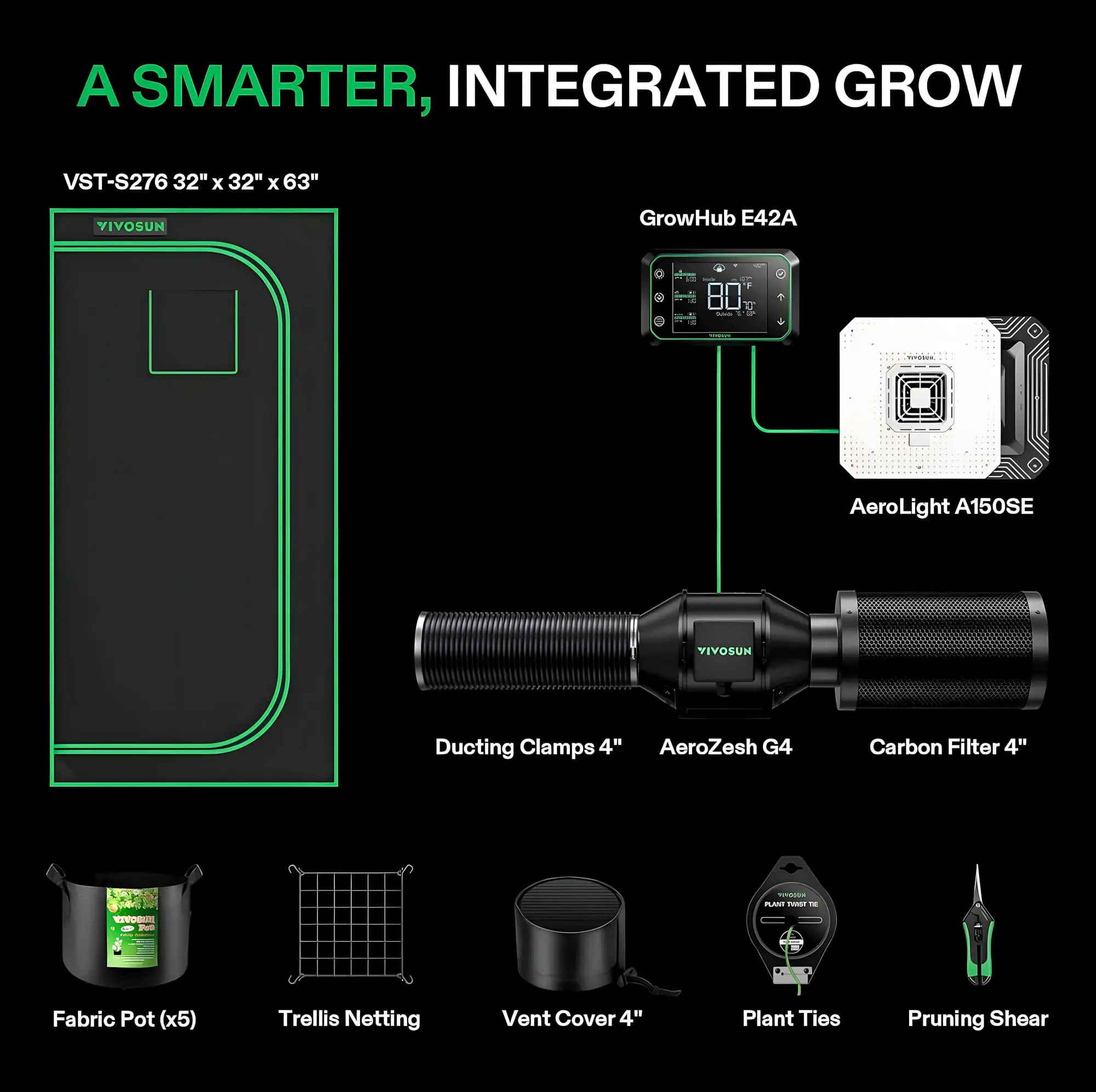 Vivosun Smart Growbox 80x80x160 cm mit AeroLight LED, AeroZesh Belüftung und GrowHub Controller 4 Vivosun Smart Growbox 80x80x160 cm mit AeroLight LED, AeroZesh Belüftung und GrowHub Controller 4