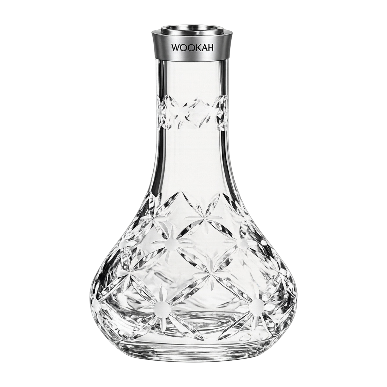 Kristallvase Mastercut Bloom mit Edelstahlring WOOKAH, freigestellt