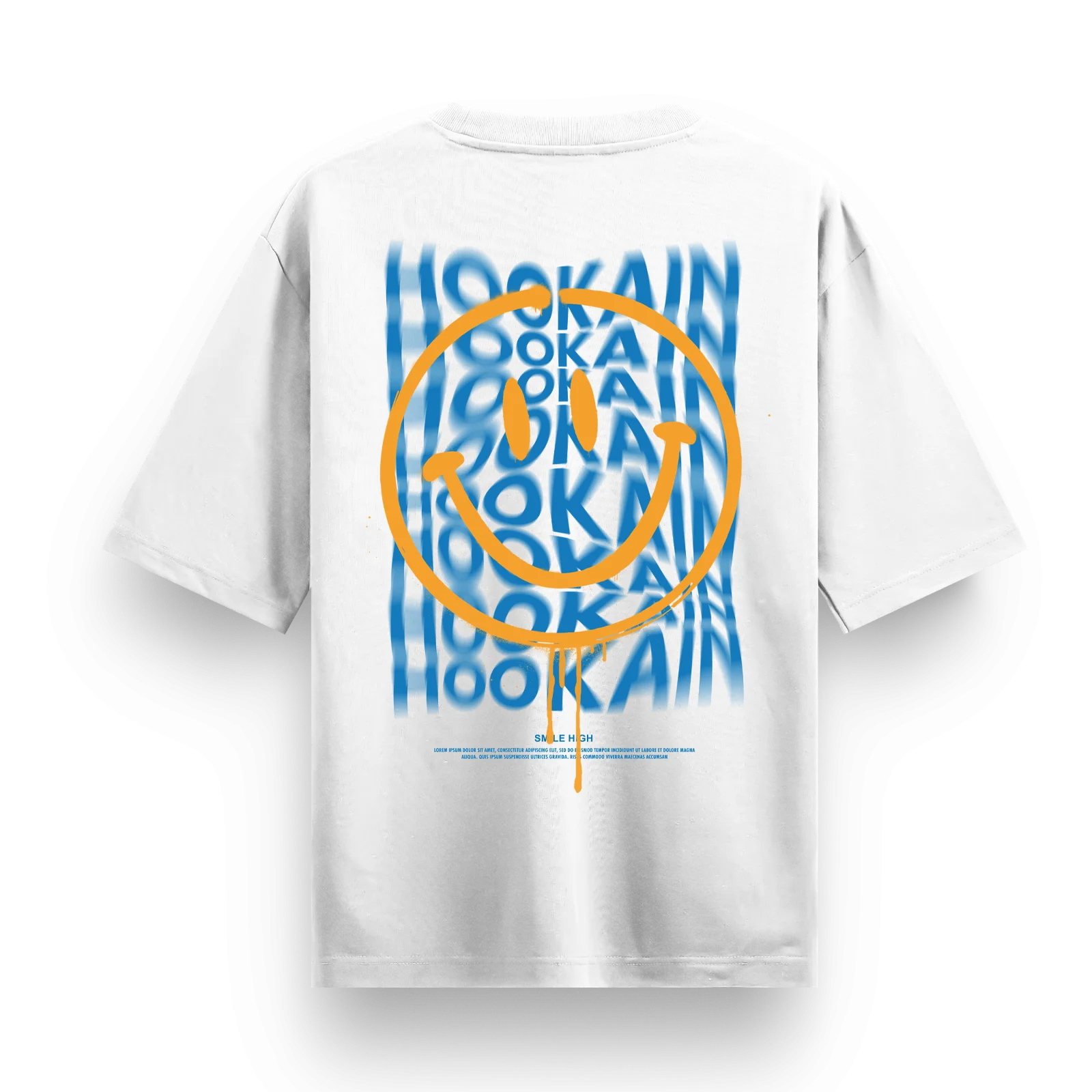  Smile High Logo T-Shirt  Medium Fit Weiß - Hookain 1