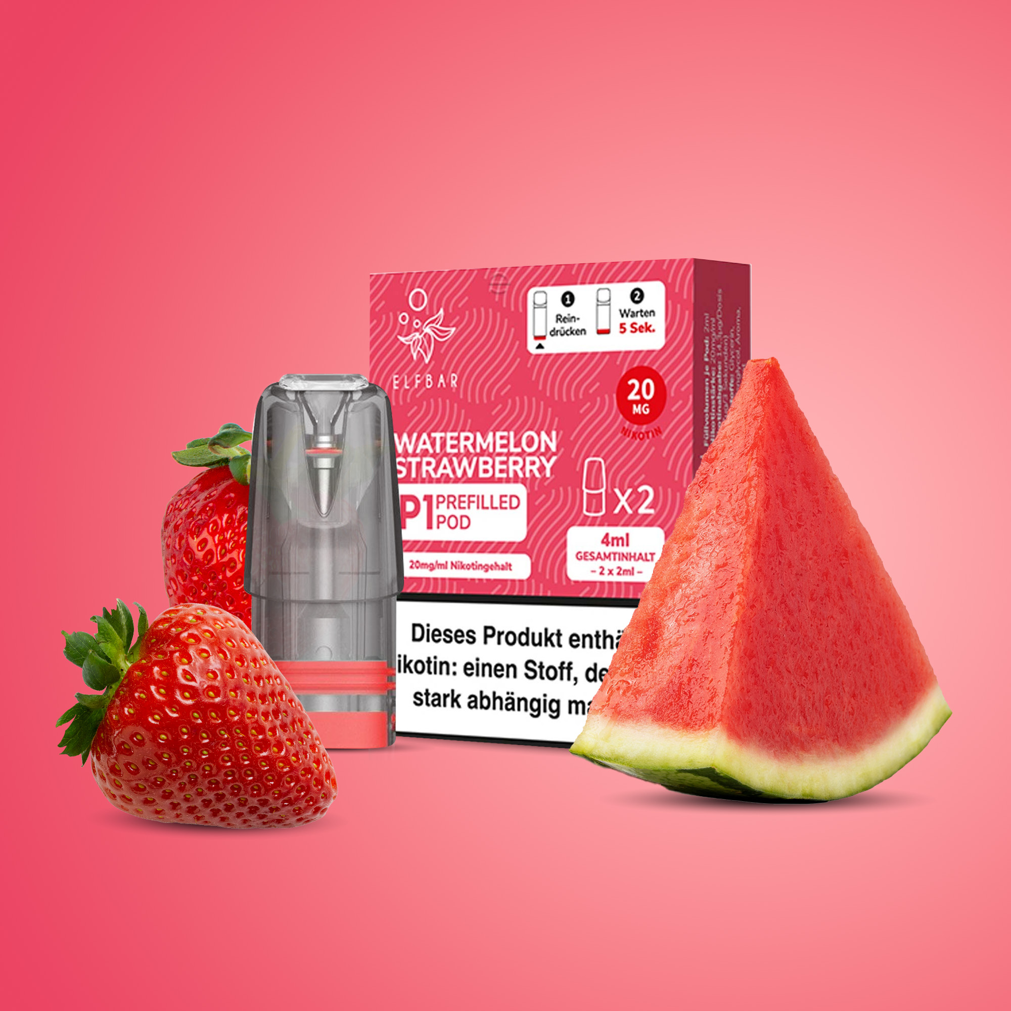 Elf Bar Mate 500 P1 Watermelon Strawberry Prefilled Pod | Online bestellen 1