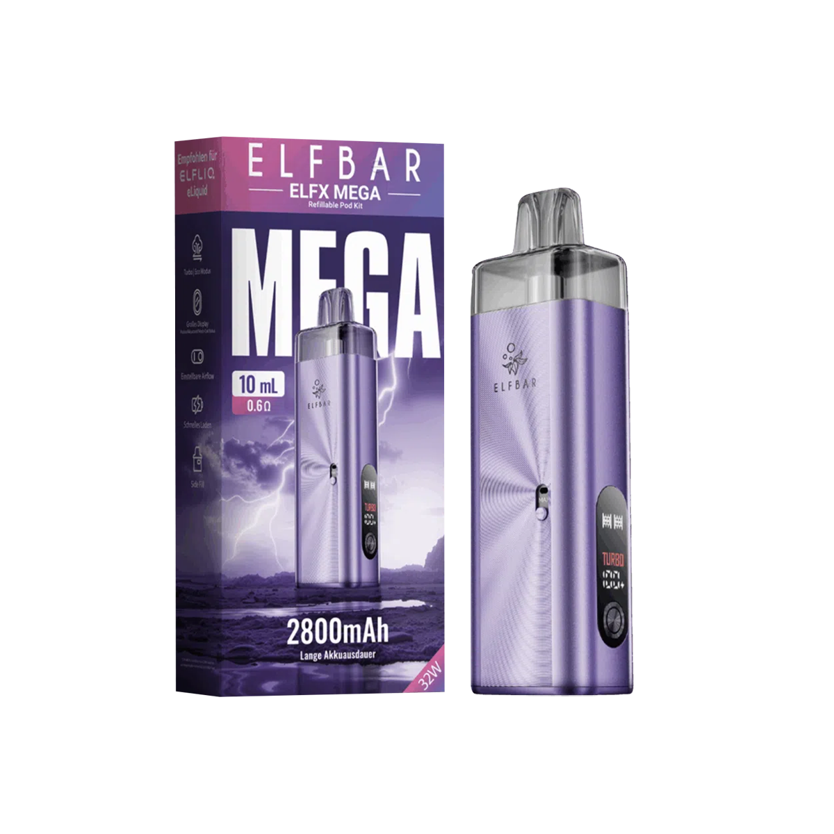 Elfbar Elfx Mega Purple Basisgerät 2800 mAh2