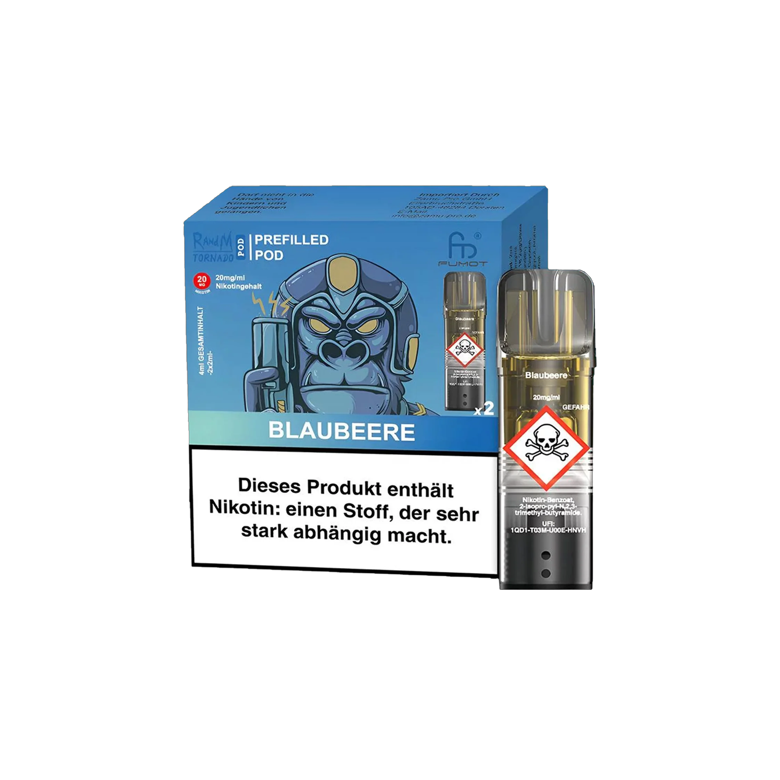 RandM  - Tornado Pods - Blueberry - 2 pack - 20 mg - 2 ml