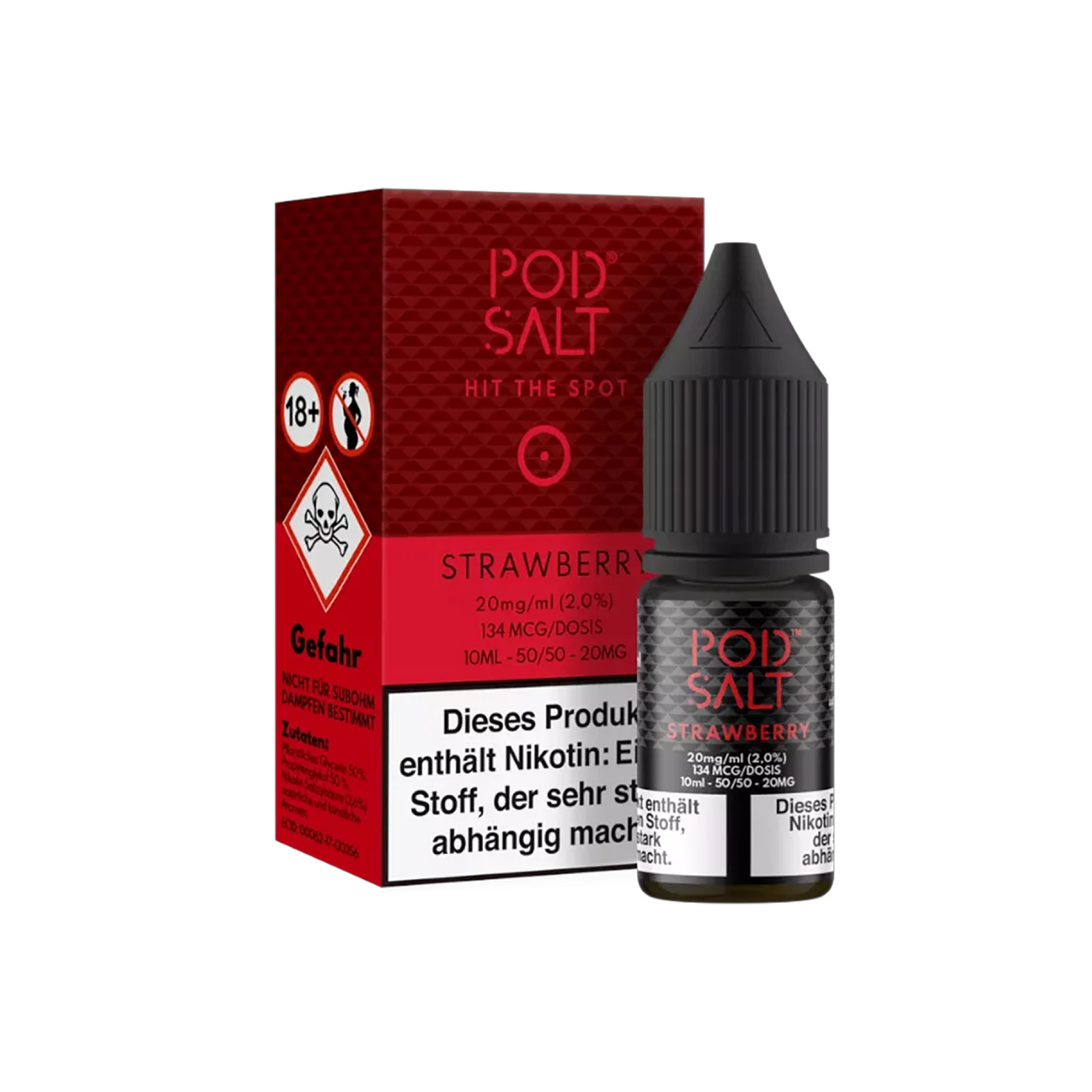 Pod Salt - E-Liquid - NicSalt - Strawberry - 10 ml - 20 mg