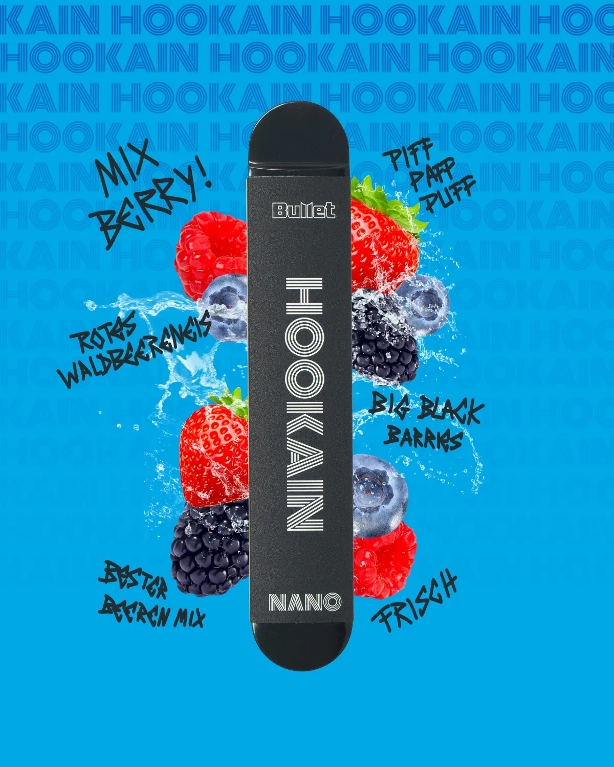 HOOKAiN Nano X Vapestick Mix Berry Einweg E-Zigarette