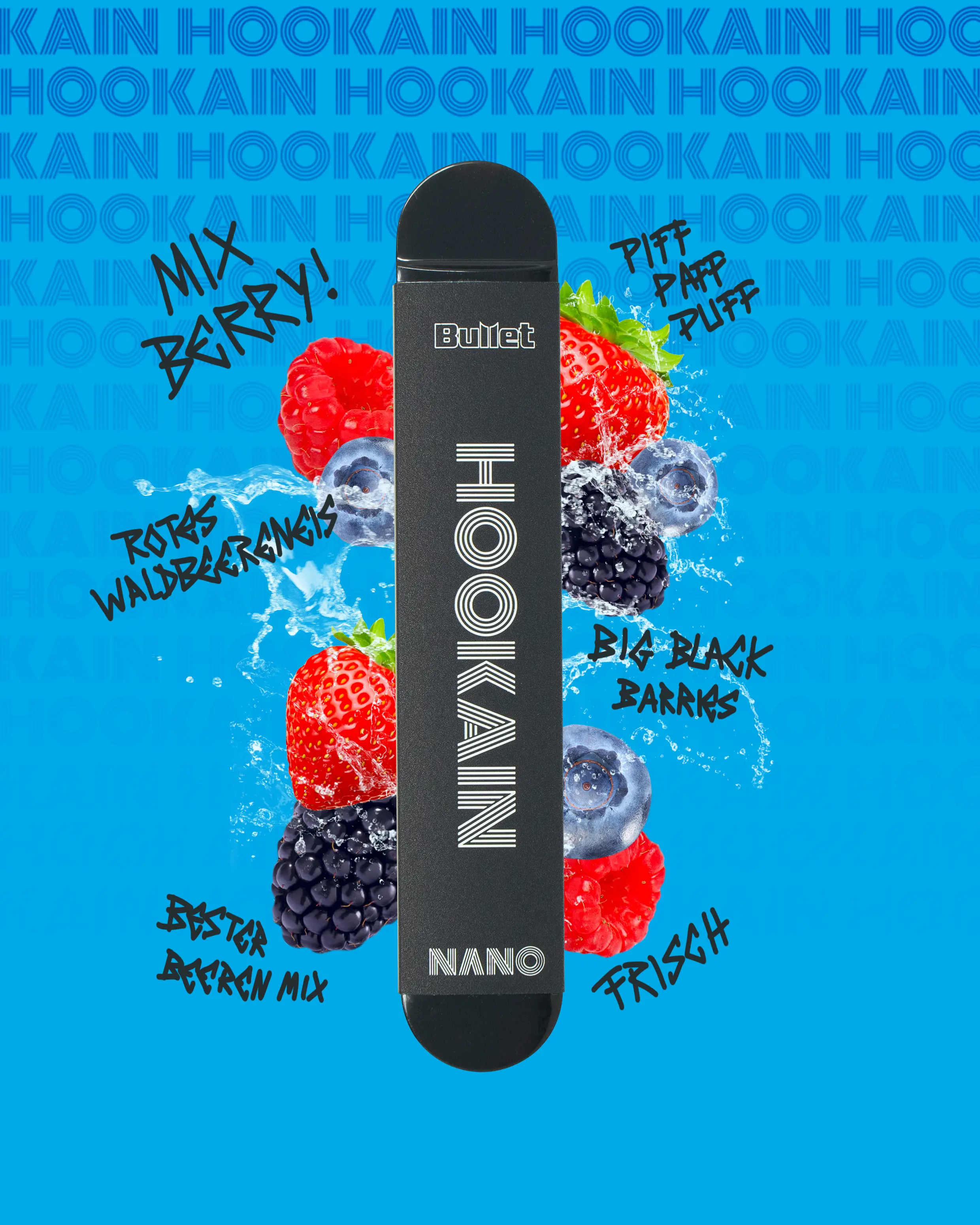 HOOKAiN Nano X Vapestick Mix Berry  Einweg E-Zigarette