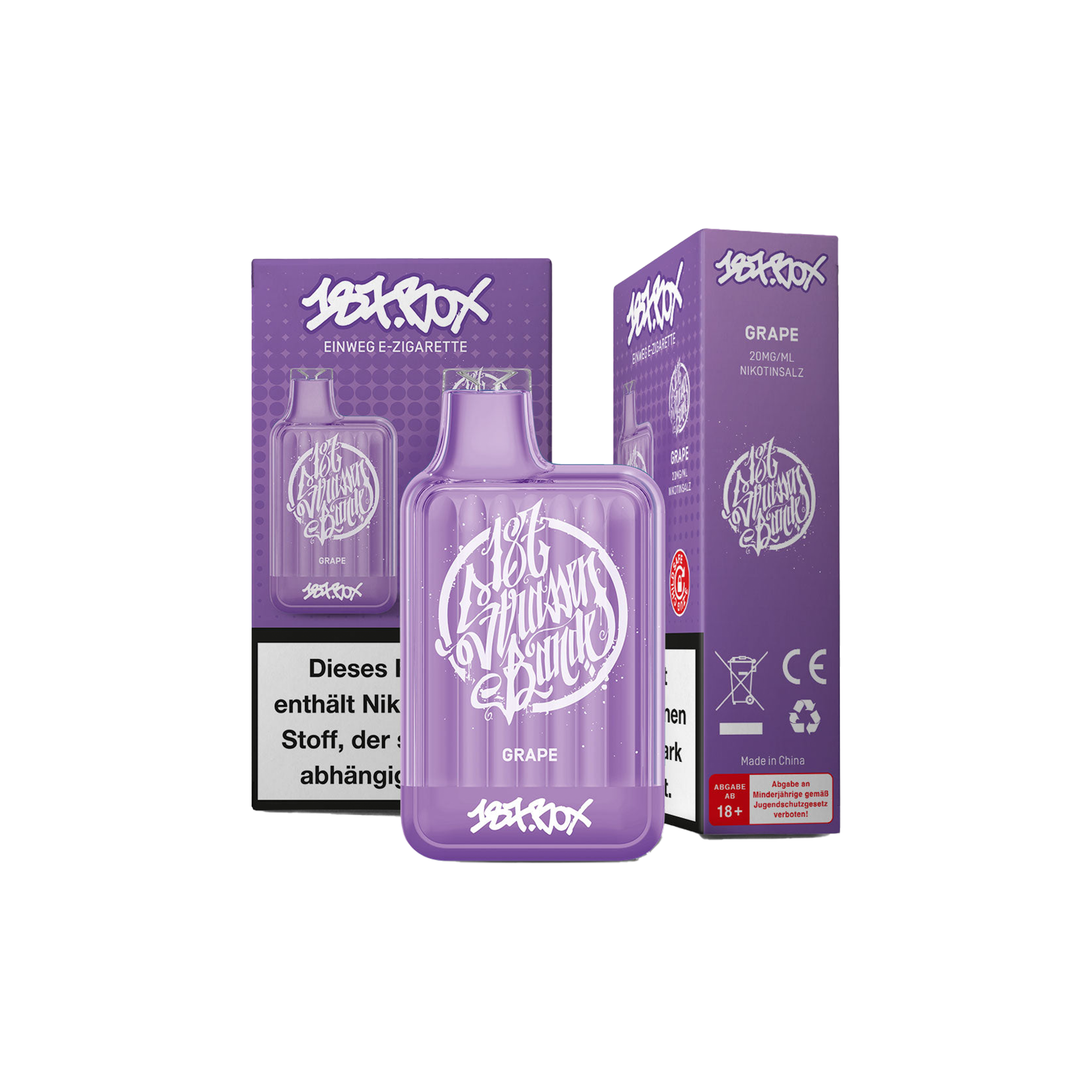 187 Vapestick - Box - Grape - 20 mg | Alle neuen Sorten günstig online kaufen - Hookain E-Shisha Onlineshop