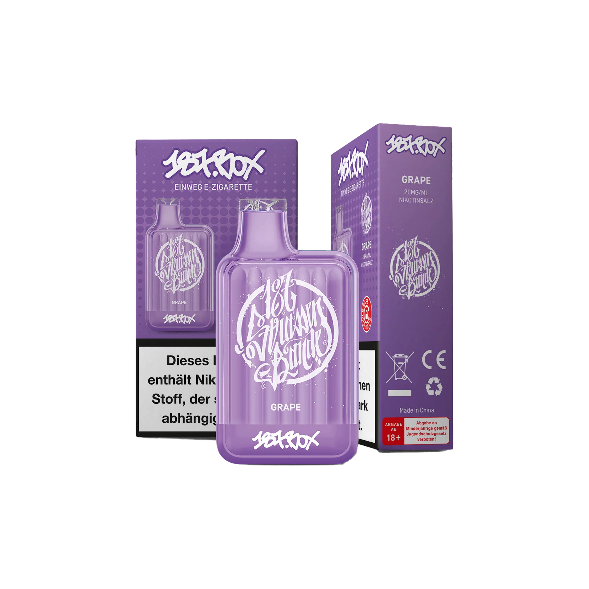 187 Vapestick - Box - Grape - 20 mg | Alle neuen Sorten günstig online kaufen - Hookain E-Shisha Onlineshop