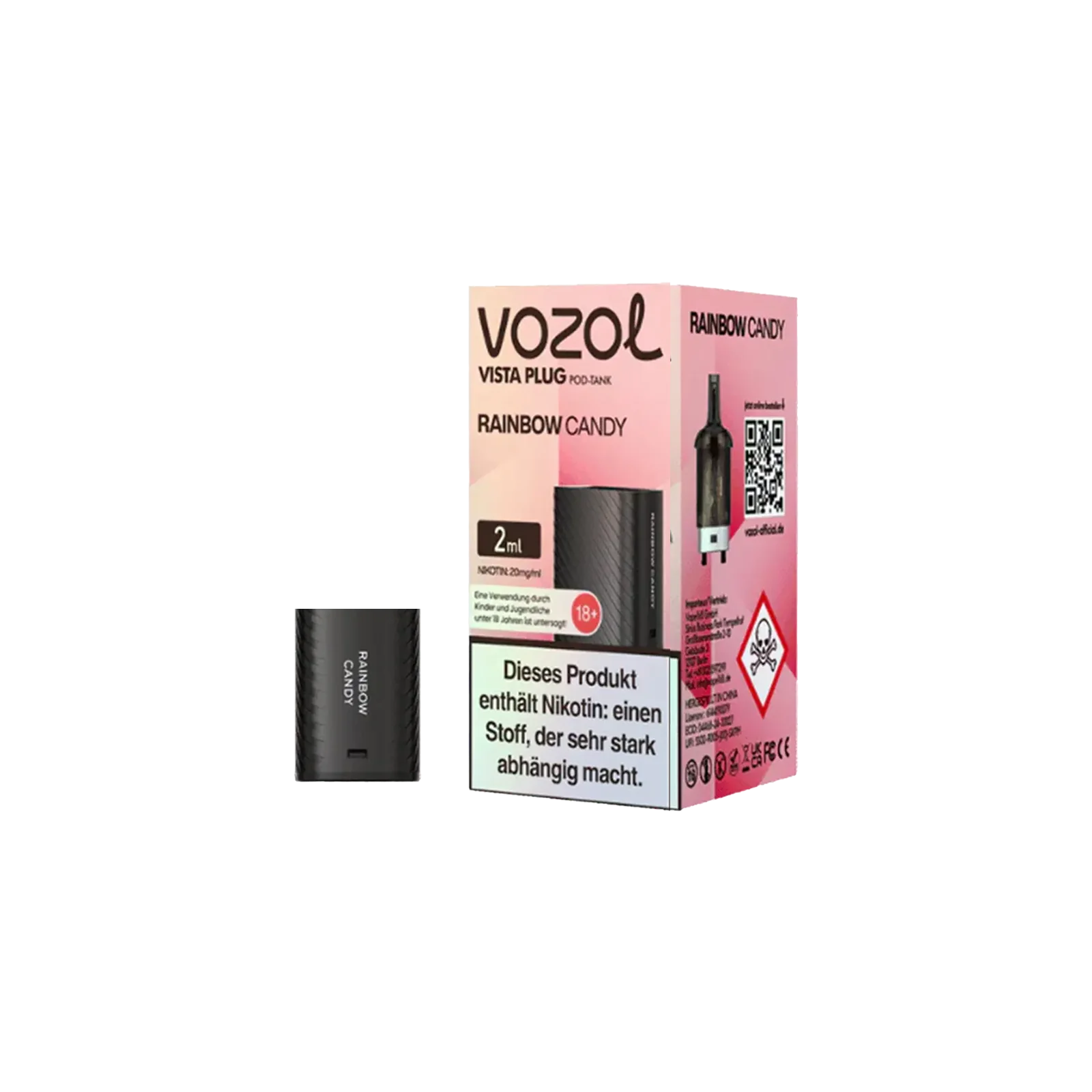 Vozol Vista Plug Verdampfer Pod 2 ml Rainbow Candy – Dampf hoch 10