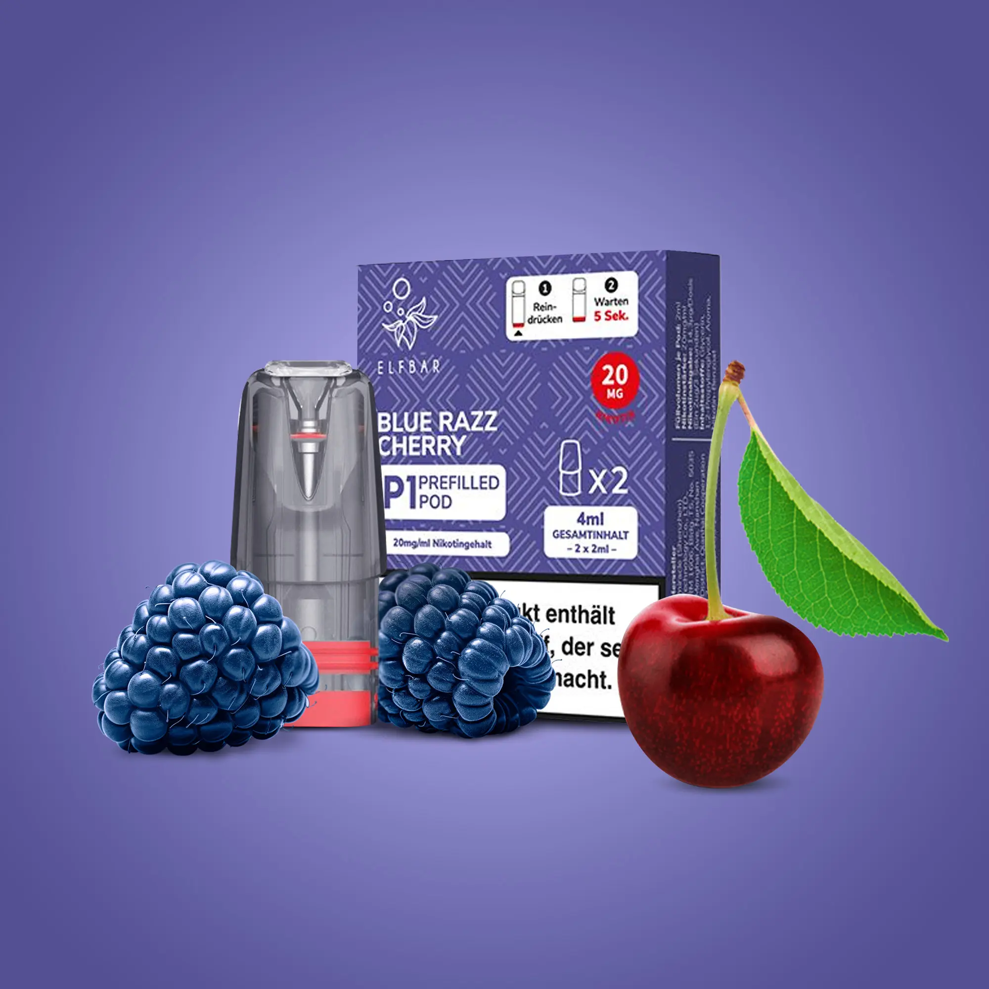 Elf Bar Mate500 P1 Blue Razz Cherry Prefilled Pod | Online bestellen 1