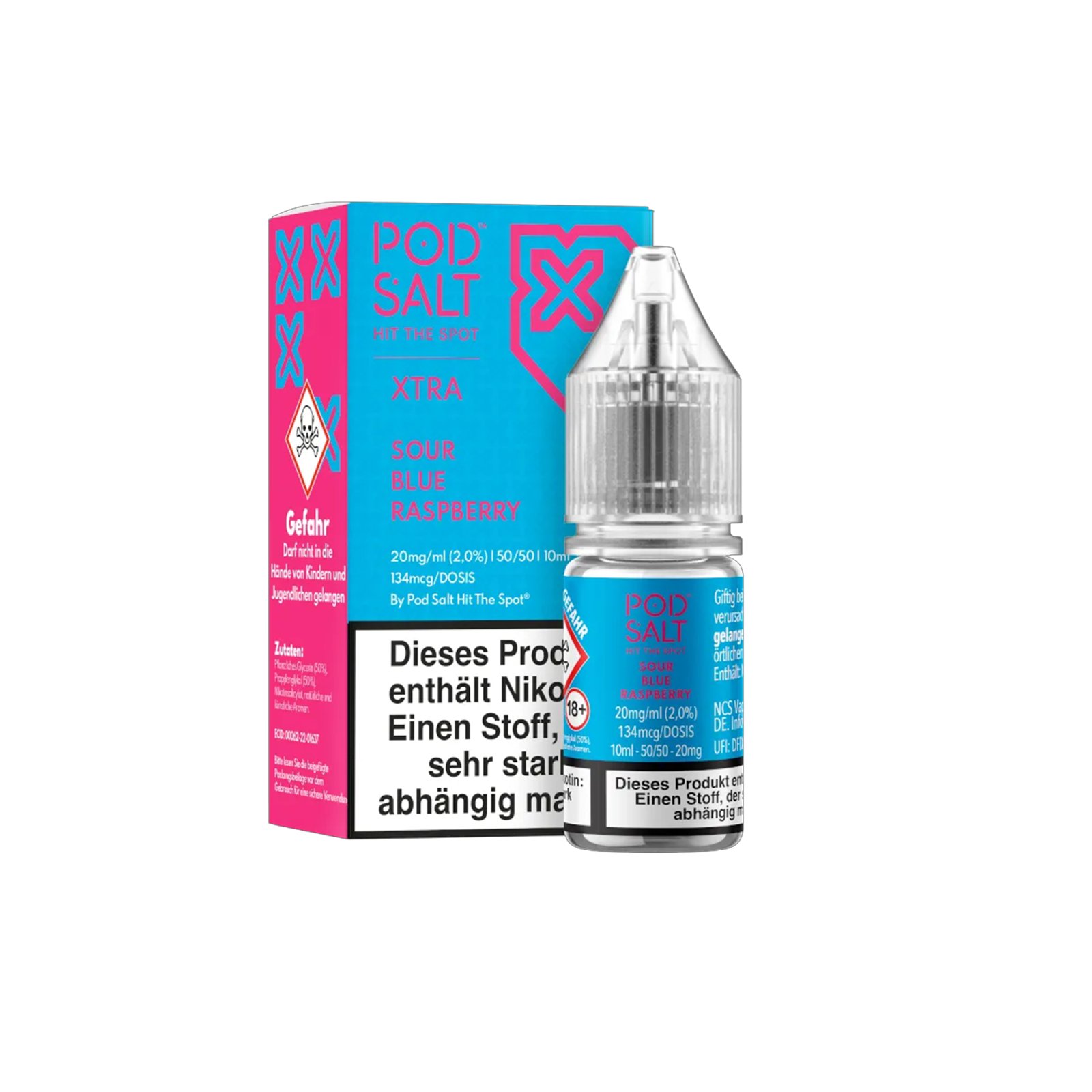 Pod Salt Xtra - E-Liquid - Nicotine Salt - Sour Blue Raspberry - 10 ml - 20 mg