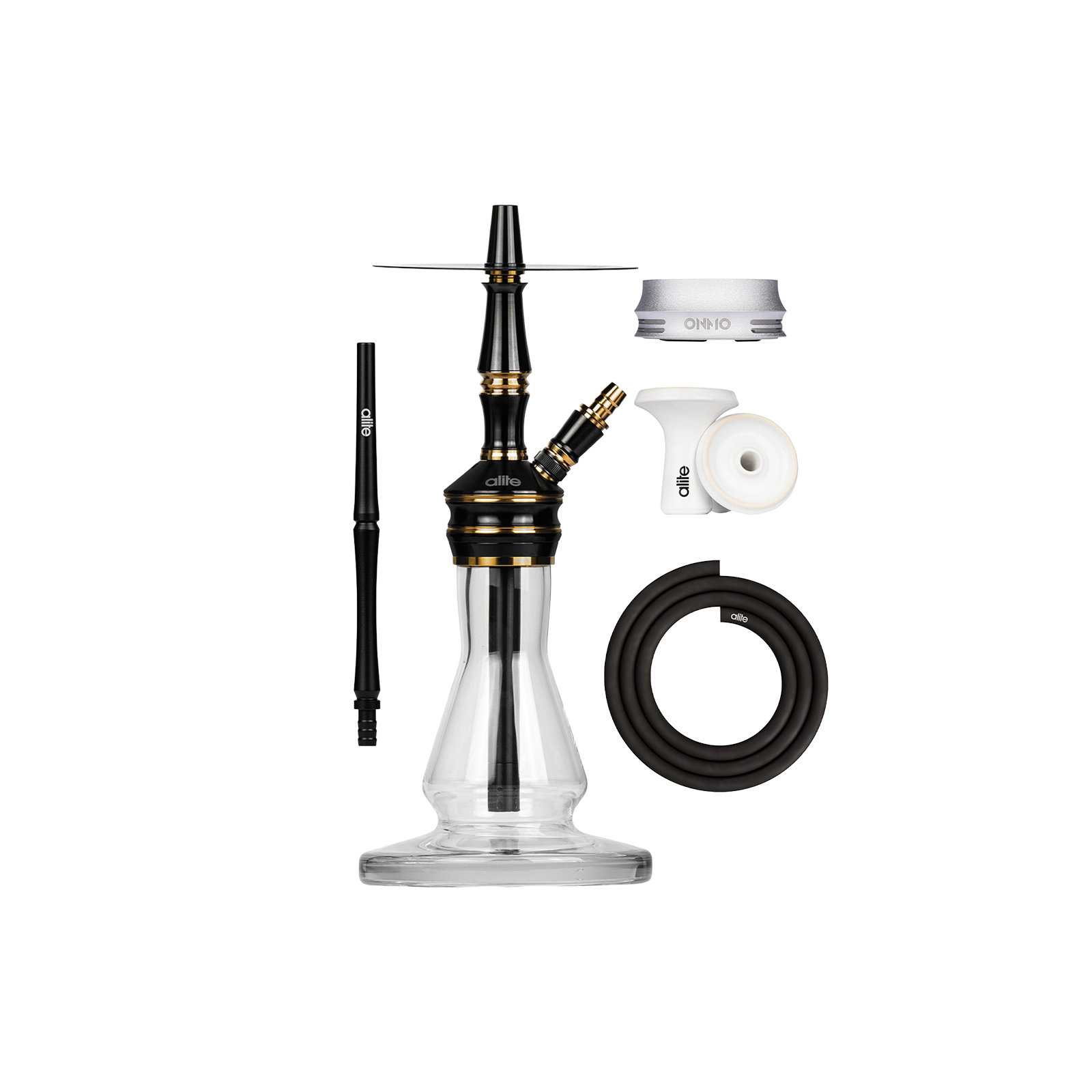Alite Bash Mini Lounge Black/Gold: Kompakte Edelstahl-Shisha 1