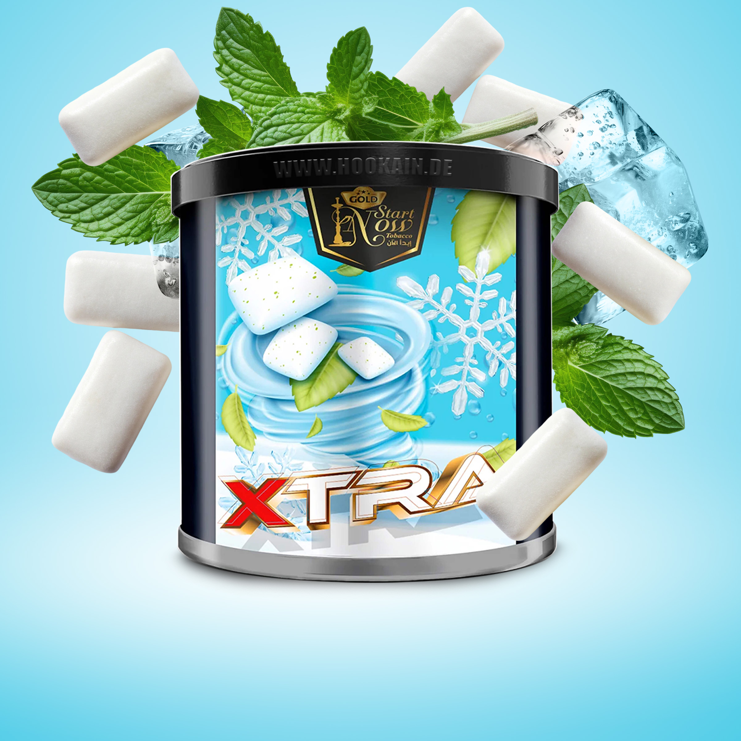 Start Now XTRA Shishatabak 200g – Kaugummi & Minze 1