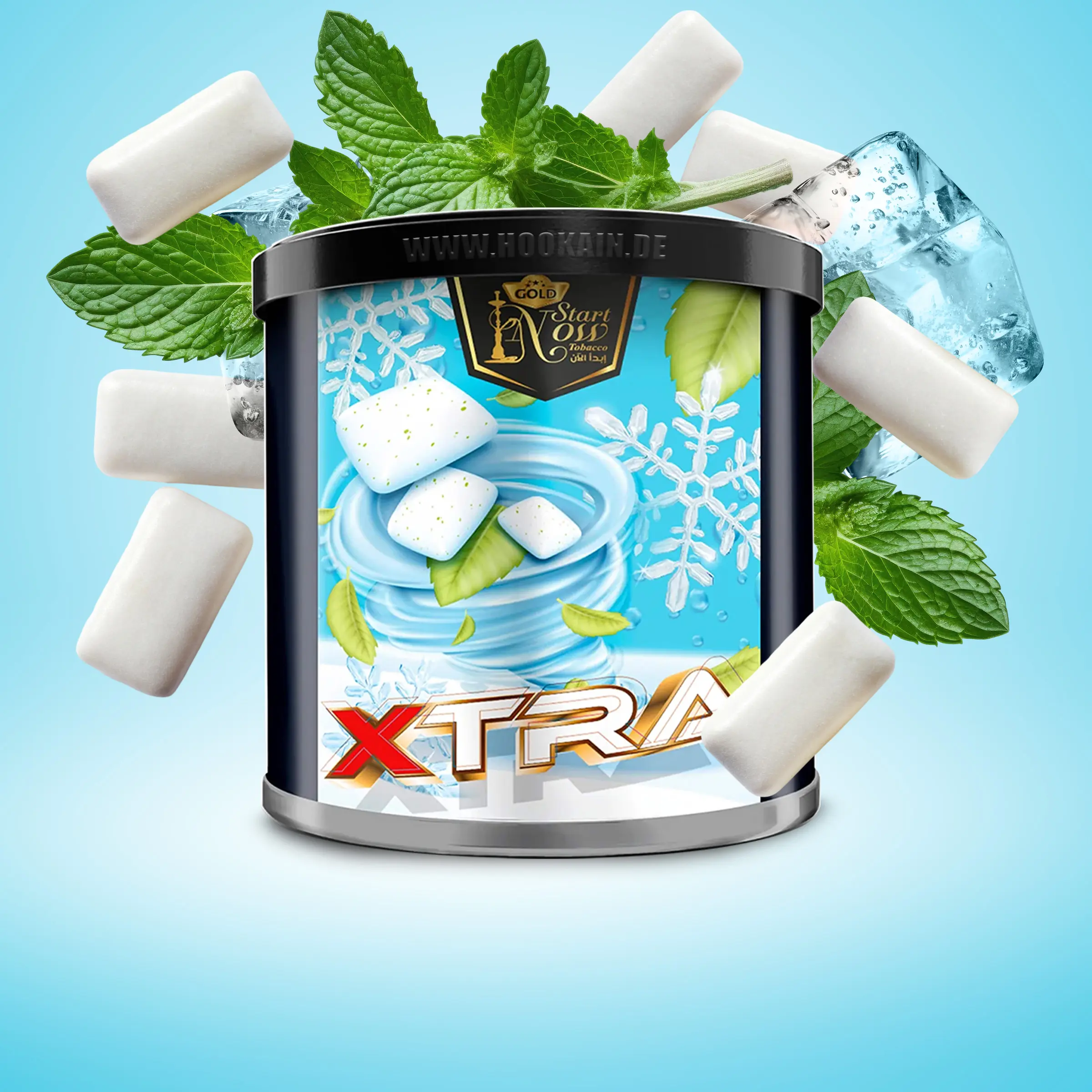 Start Now XTRA Shishatabak 200g – Kaugummi & Minze 1
