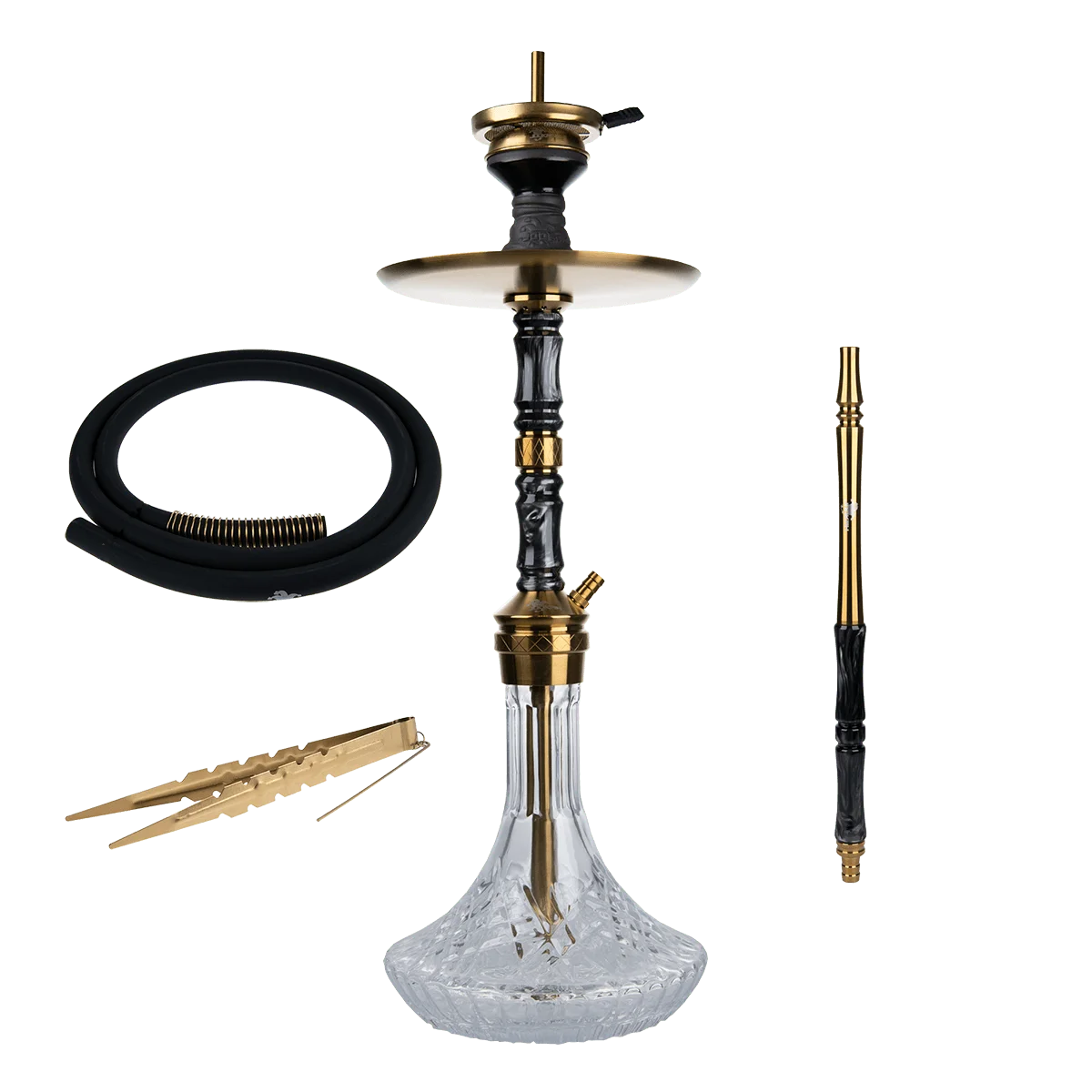 Jookah Edelstahl Shisha Set - Royal Flush - Gold - Black Jookah Edelstahl Shisha Set - Royal Flush - Gold - Black