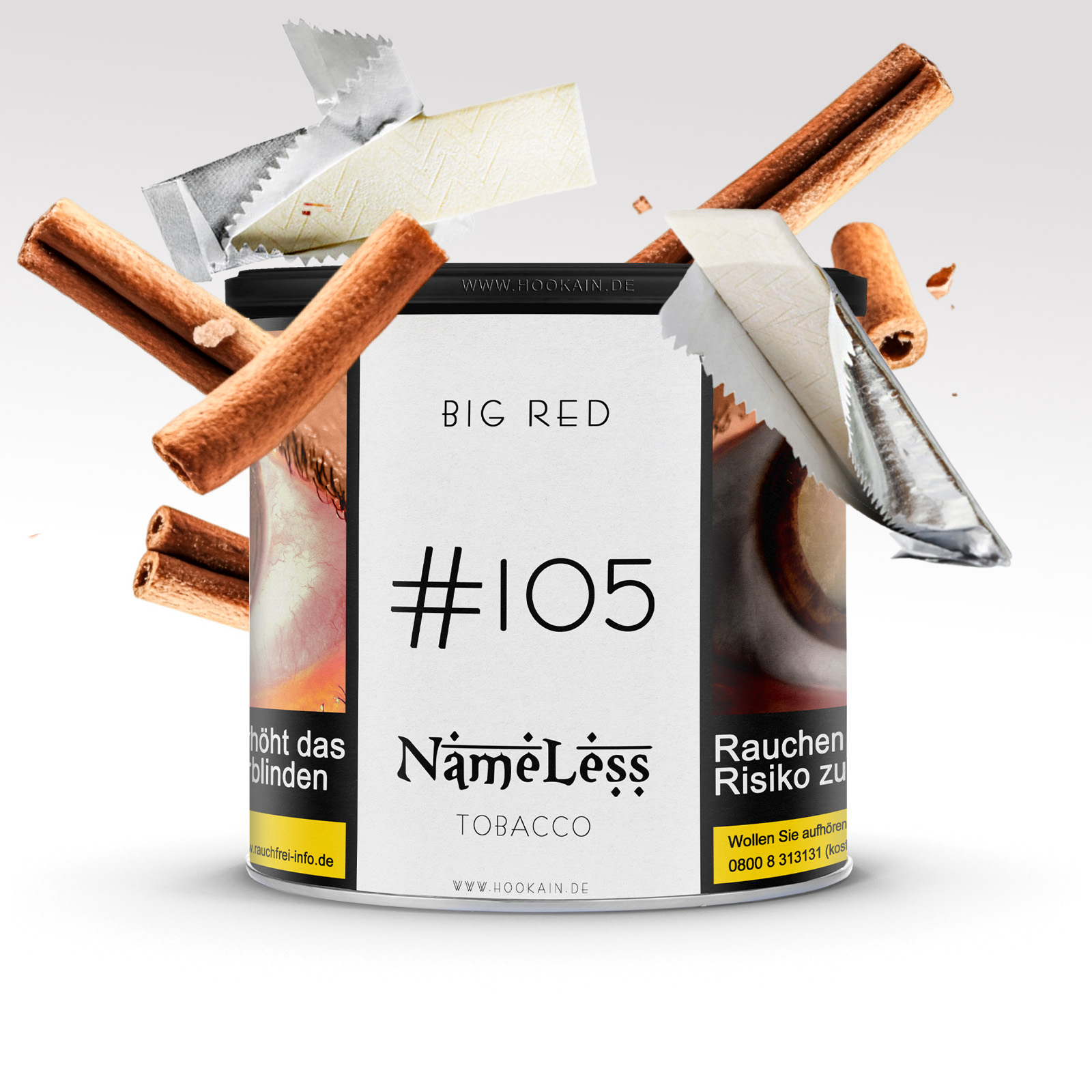 Nameless Shisha Tabak Sorte #105 Big Red (Kaugummi, Zimt) 200 g kaufen 1