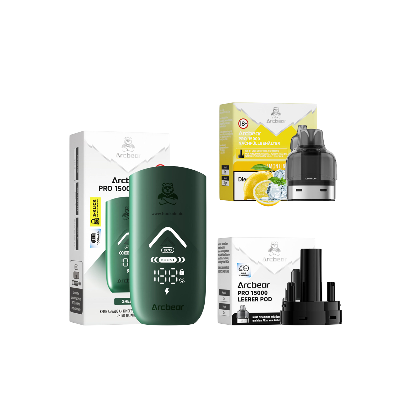 Arcbear Starter Kit Lemon Lime 10ml E-Zigarette – 15000 Puffs