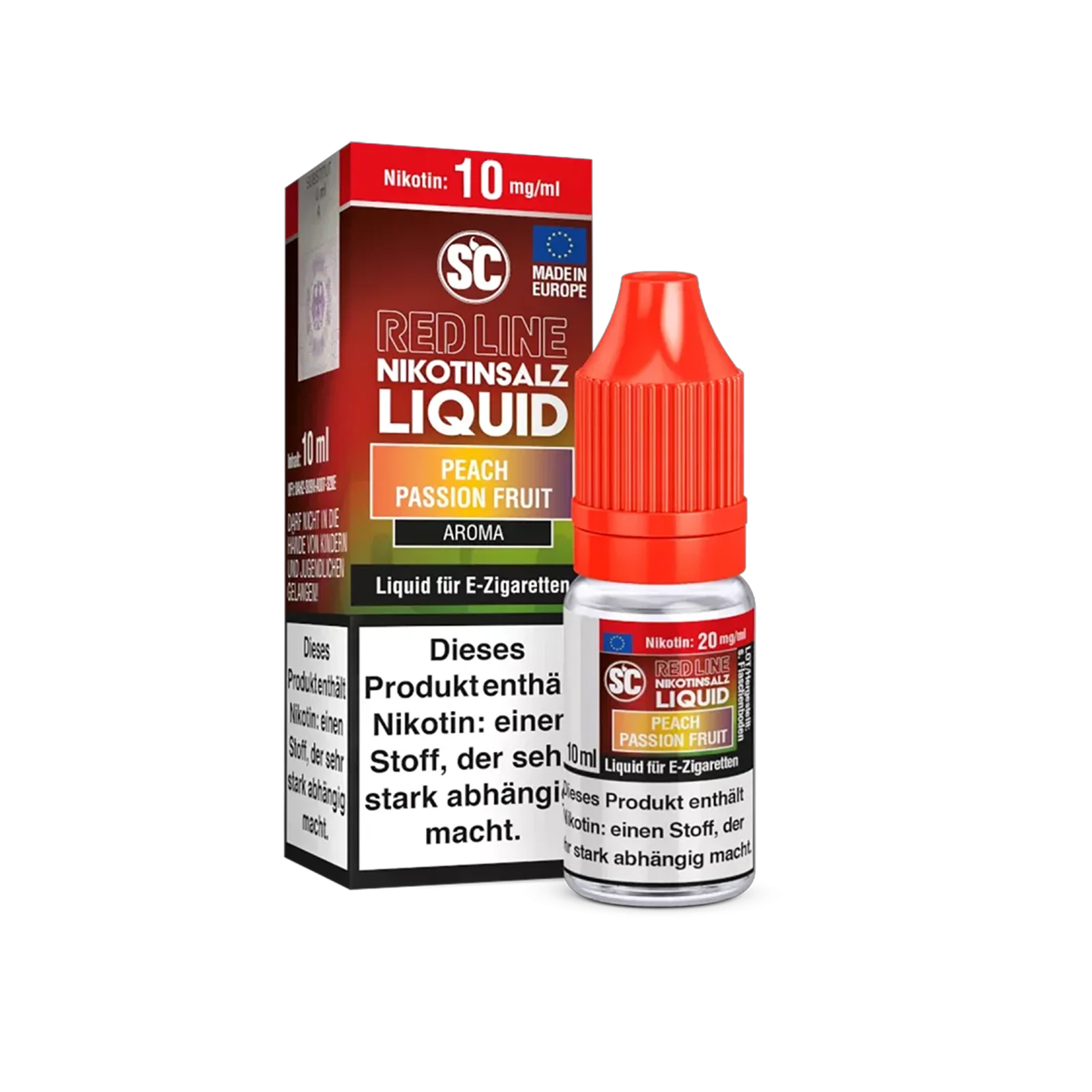 SC - E-Liquid - NicSalt - Red Line - Peach Passion Fruit - 10 ml - 10 mg