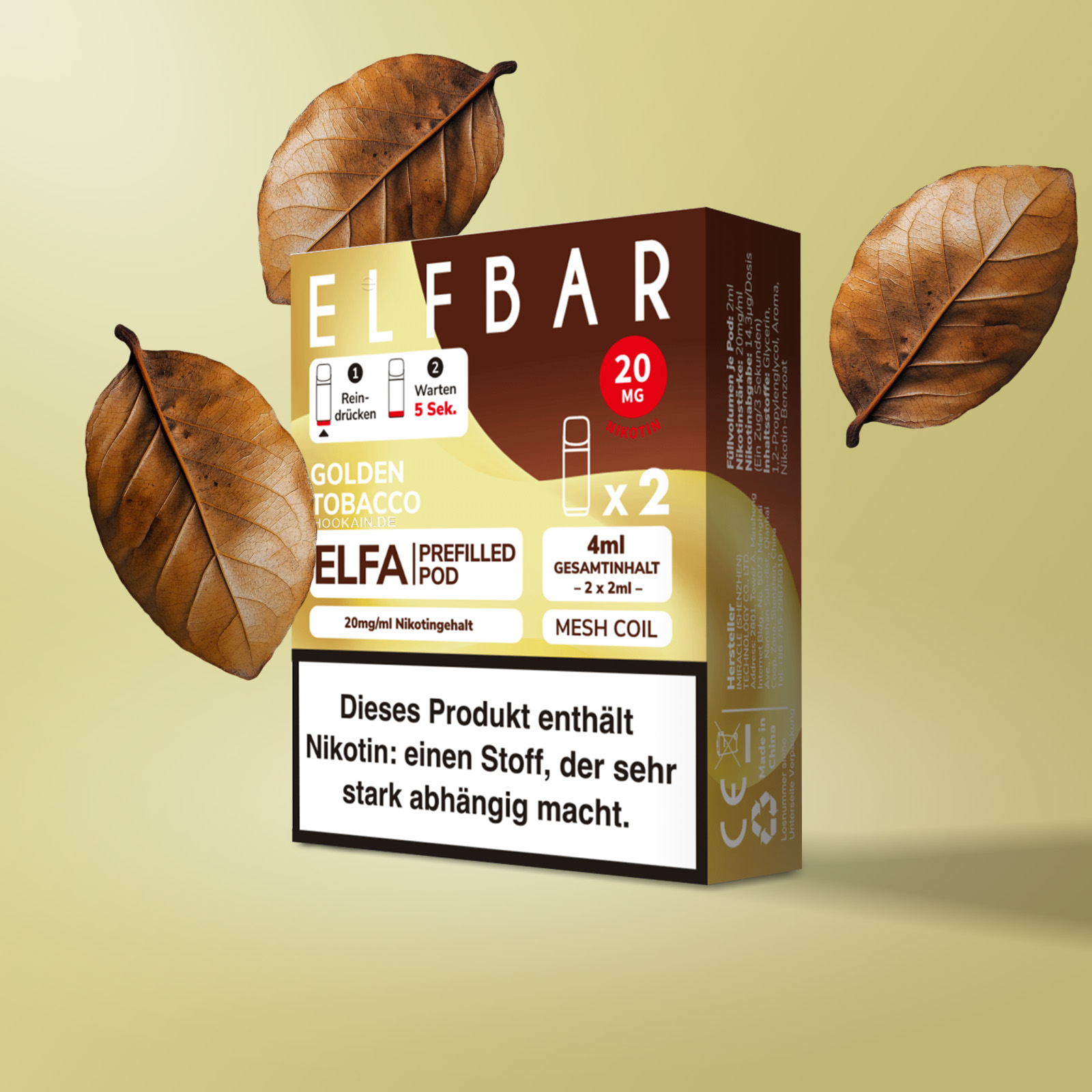 Elf Bar - ELFA - Prefilled Pod - Golden Tobacco 1