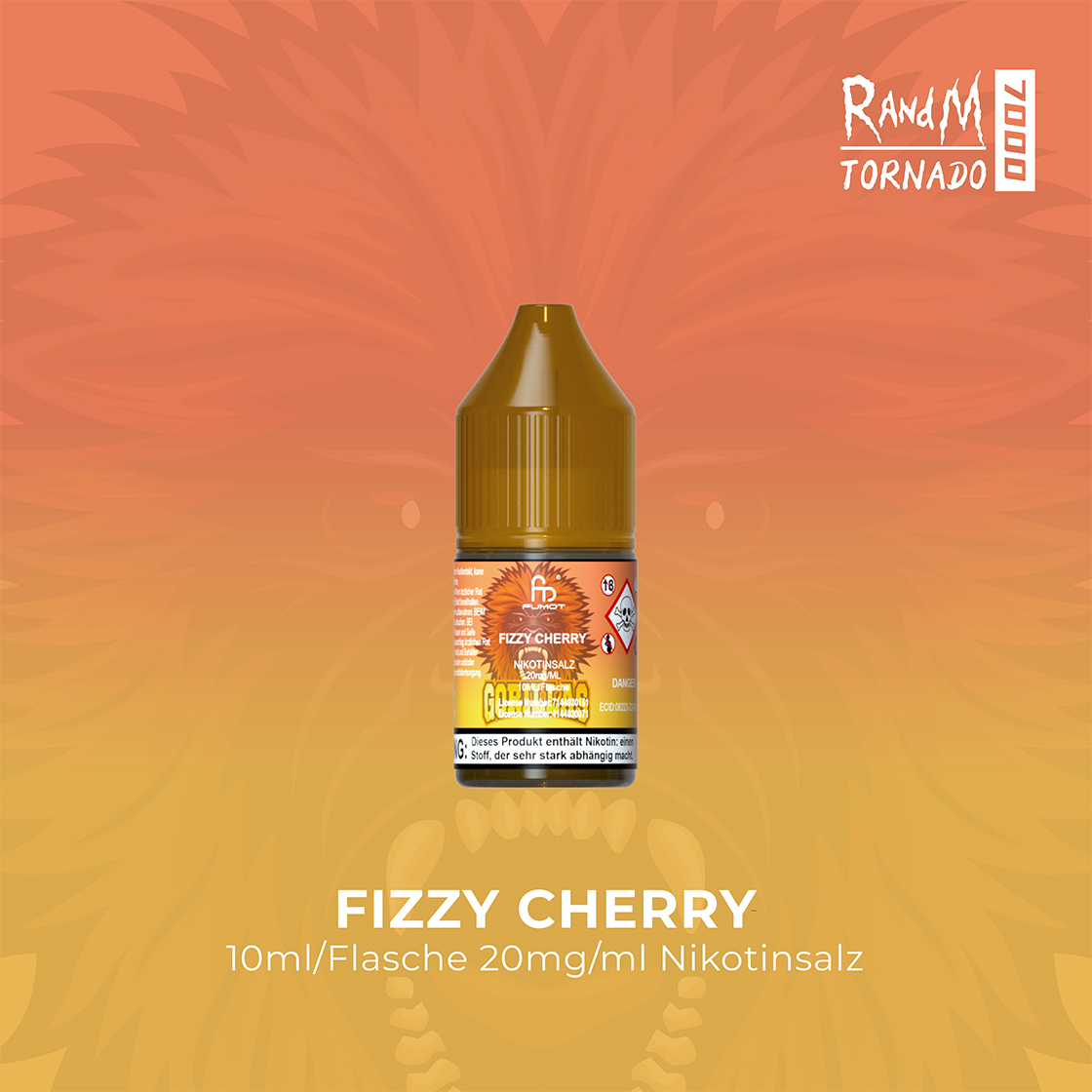 RandM Tornado 7000 Fizzy Cherry E-Liquid Nikotinsalz 20 mg | Vape Liquids 1