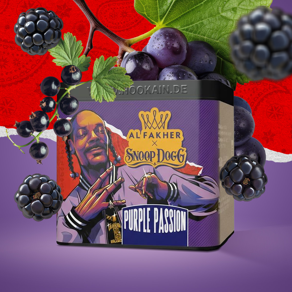 Al Fakher x Snoop Dogg Purple Passion 180 g Shisha-Tabak &ndash; Mango & Passionsfrucht 1